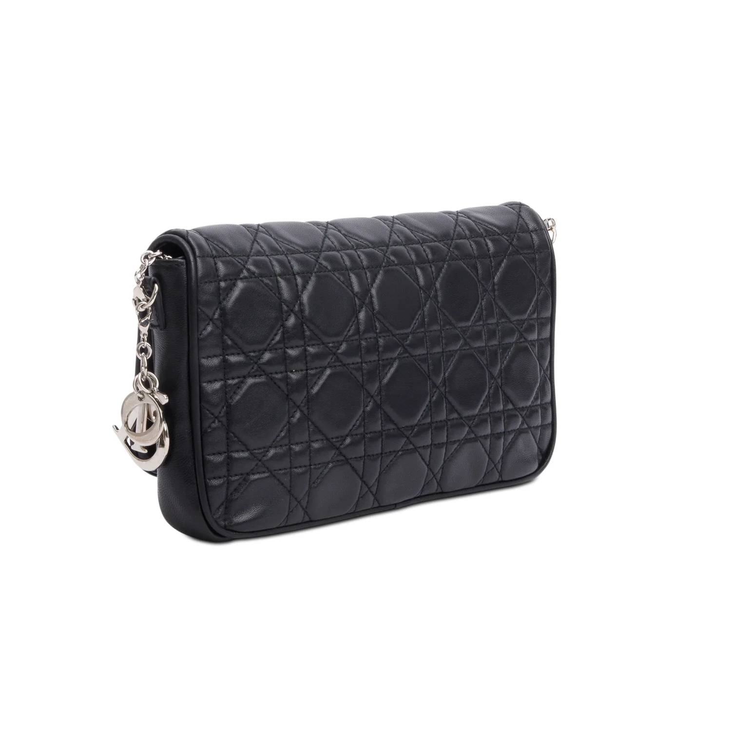 Christian Dior Black Cannage Lambskin Leather Wallet on Chain - Image 6