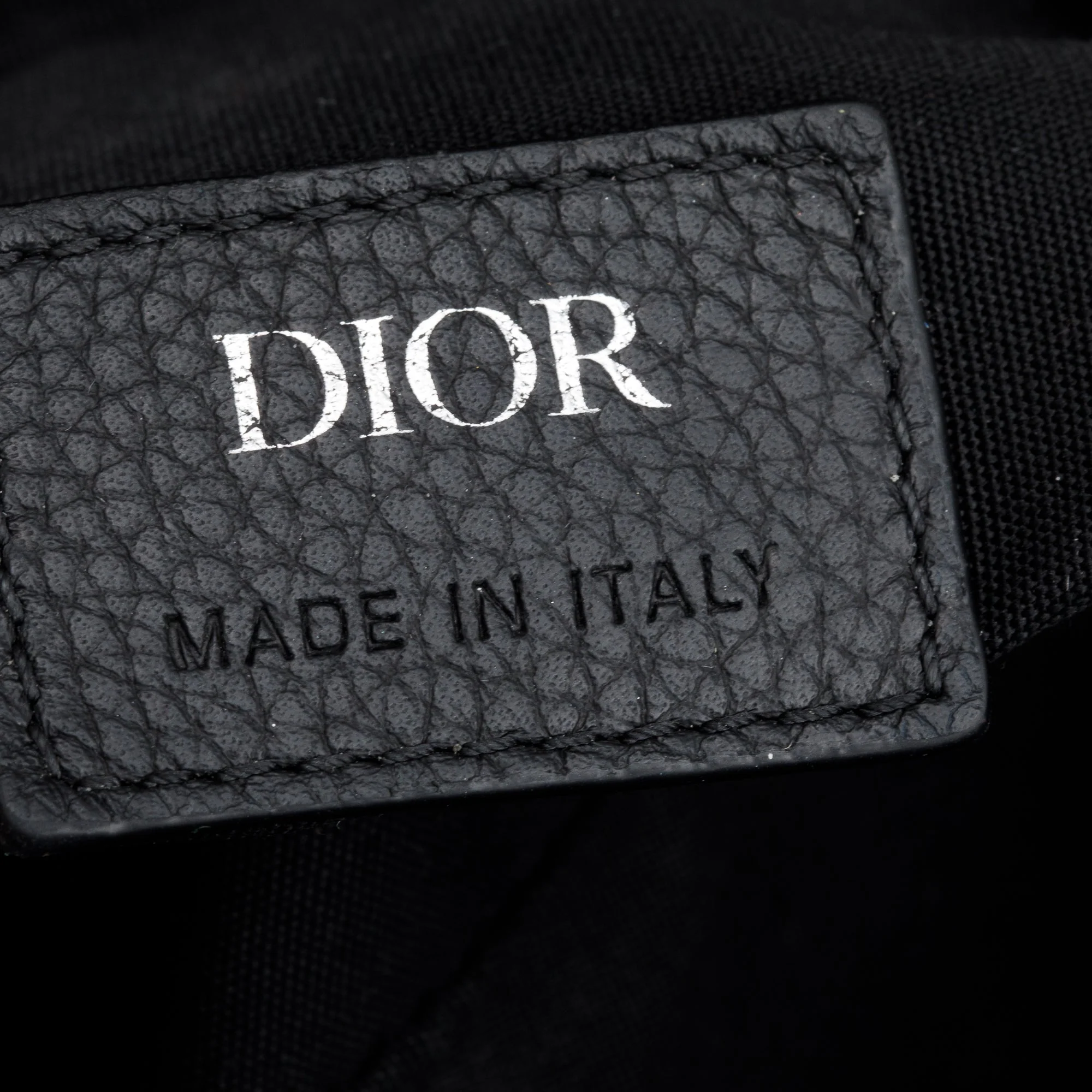 Christian Dior Black Grained Calfskin Leather Saddle Bag - Image 8