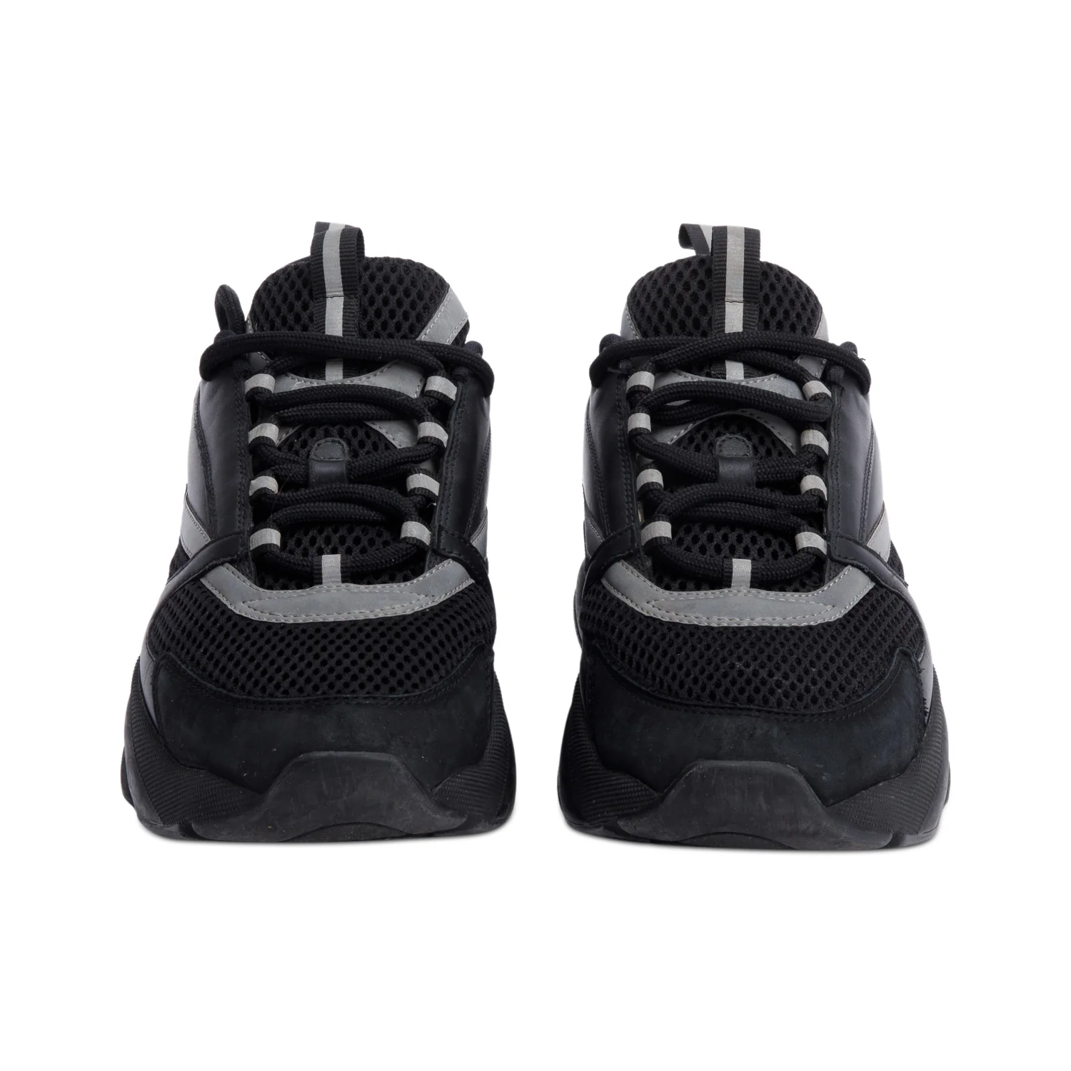 Christian Dior Black/Grey Mesh Technical Fabric B22 Sneakers, Size 42 - Image 3