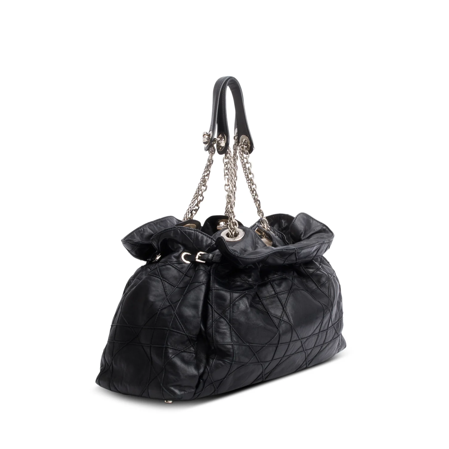 Christian Dior Black Lambskin Cannage Medium Le Trente Tote - Image 5