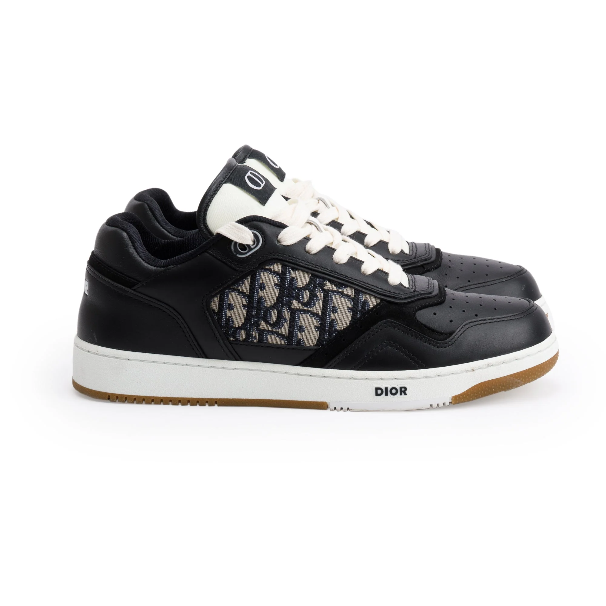 Christian Dior Black Leather Oblique Jacquard B27 Sneakers, Size 42 w/ Box - Image 4