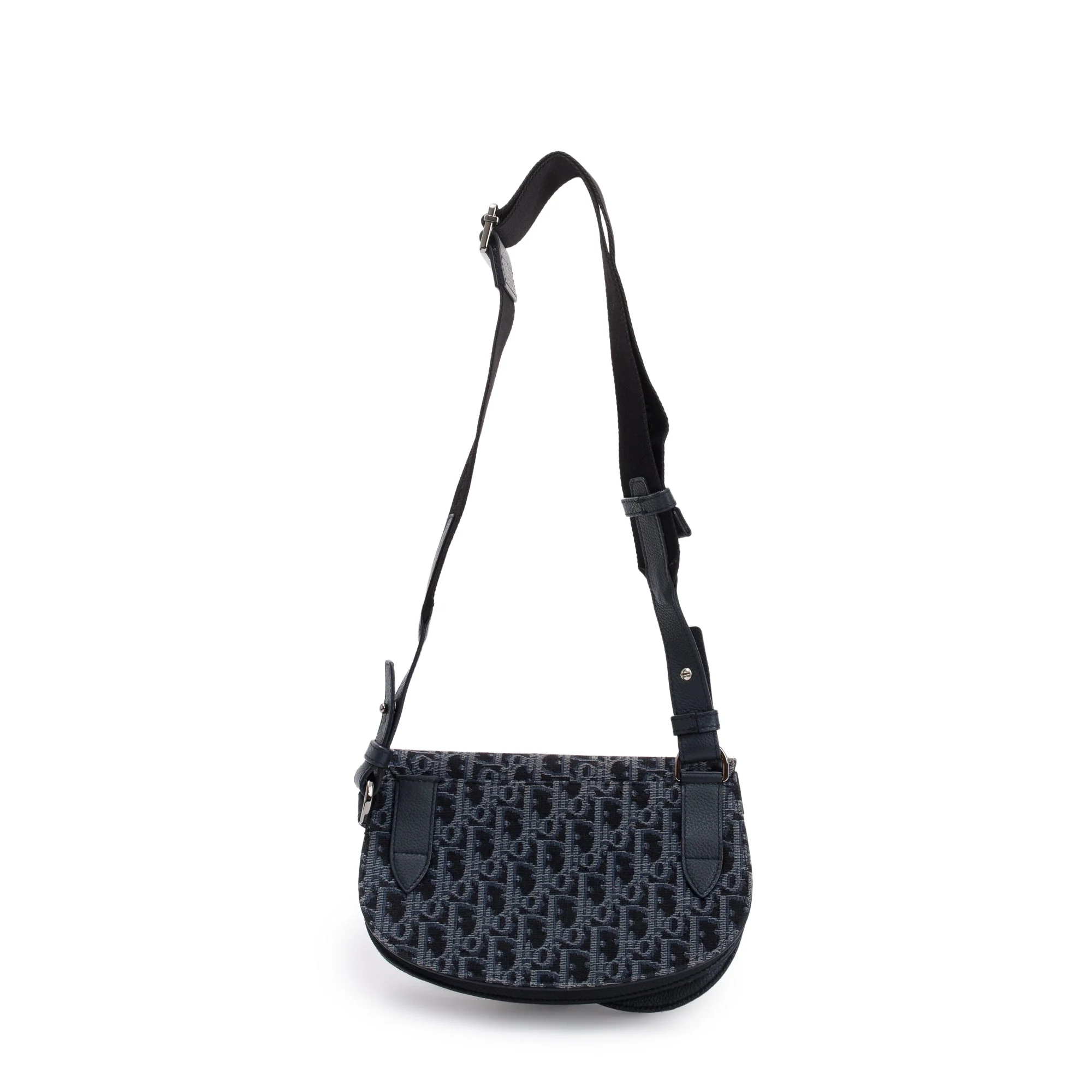 Christian Dior Black Oblique Jacquard Saddle Pouch w/ Box & Authenticity Card - Image 6