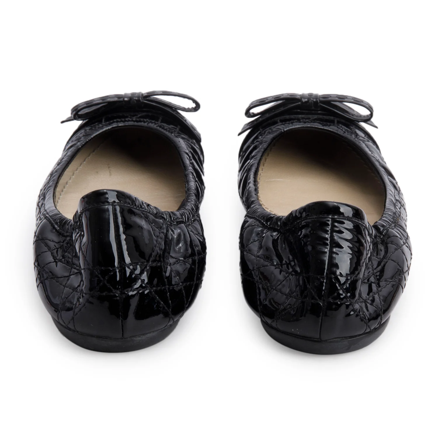Christian Dior Black Patent Leather Icon Cannage Ballerine Flats, Size 36.5 w/ Box - Image 5