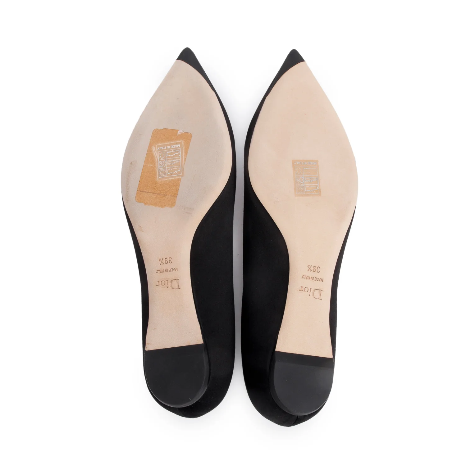 Christian Dior Black Satin Comete Flat Shoes, Size 39.5 w/ Box - Image 5