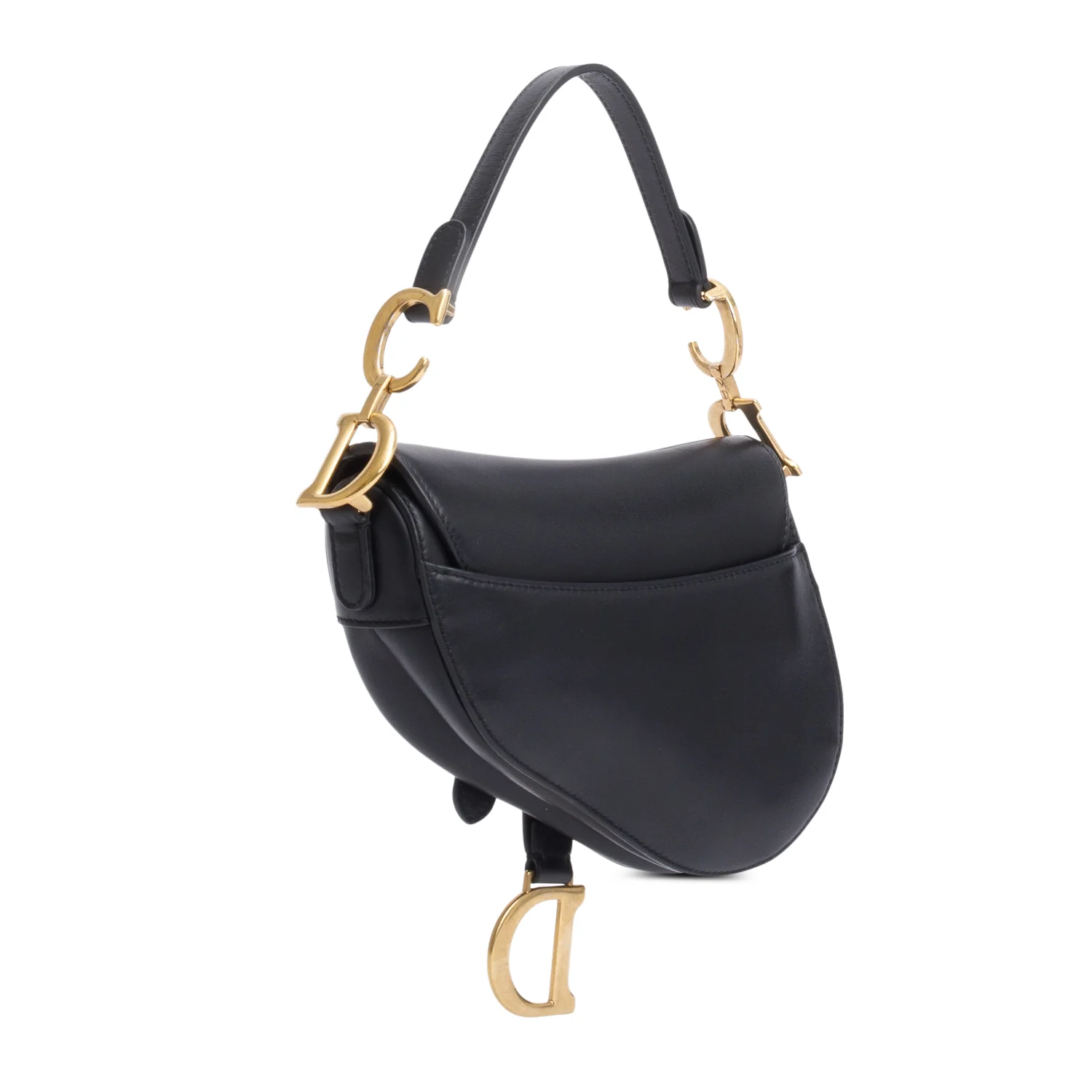 Christian Dior Black Smooth Leather Mini Saddle Bag - Image 4