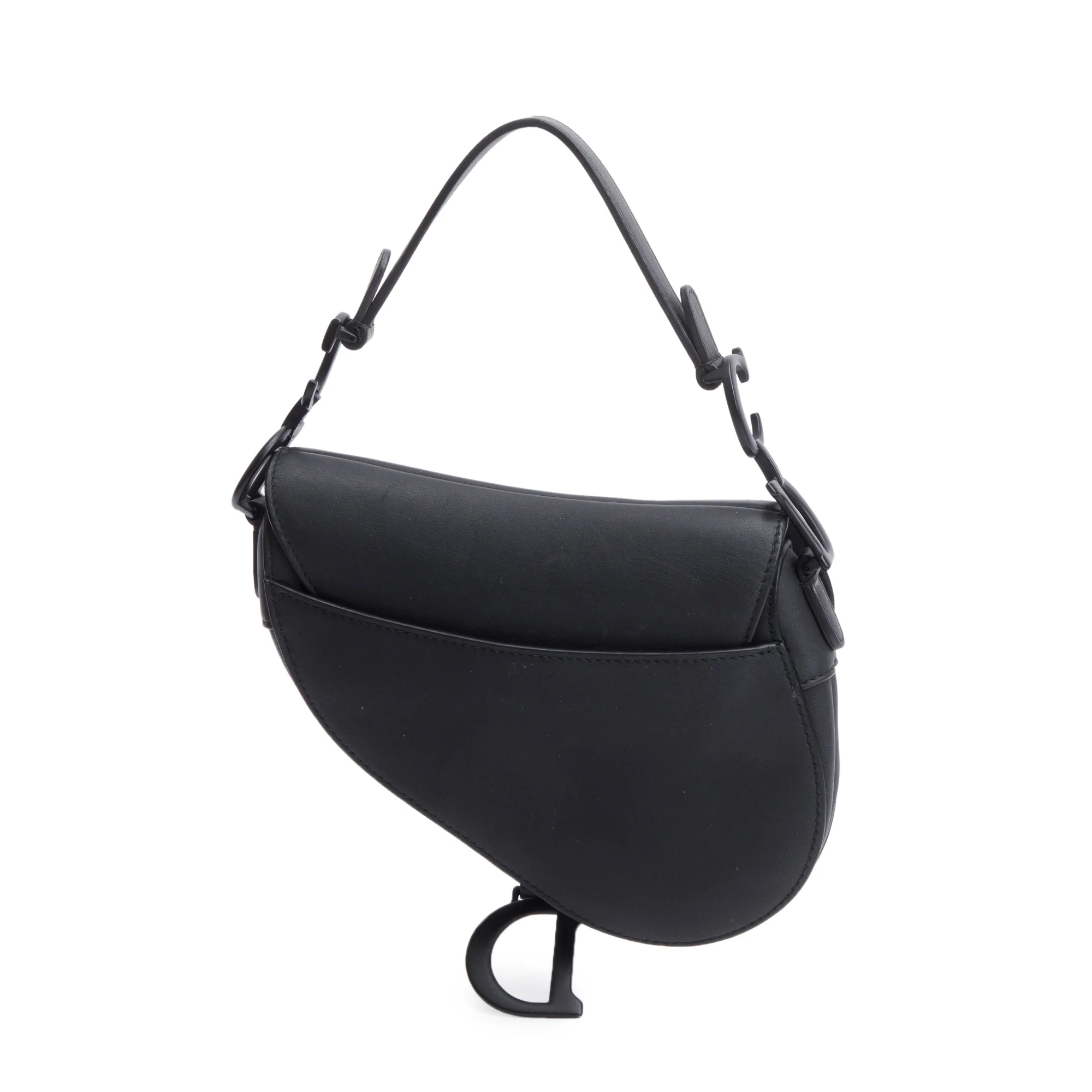 Christian Dior Black Ultramatte Calfskin Leather Mini Saddle Bag - Image 3