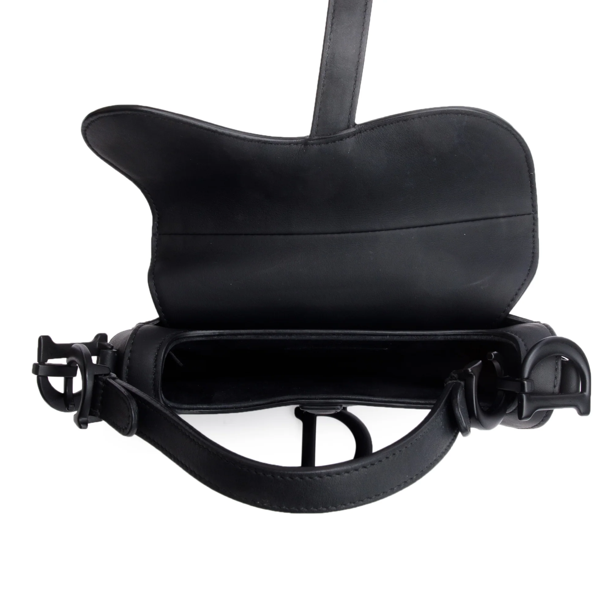 Christian Dior Black Ultramatte Calfskin Leather Mini Saddle Bag - Image 5