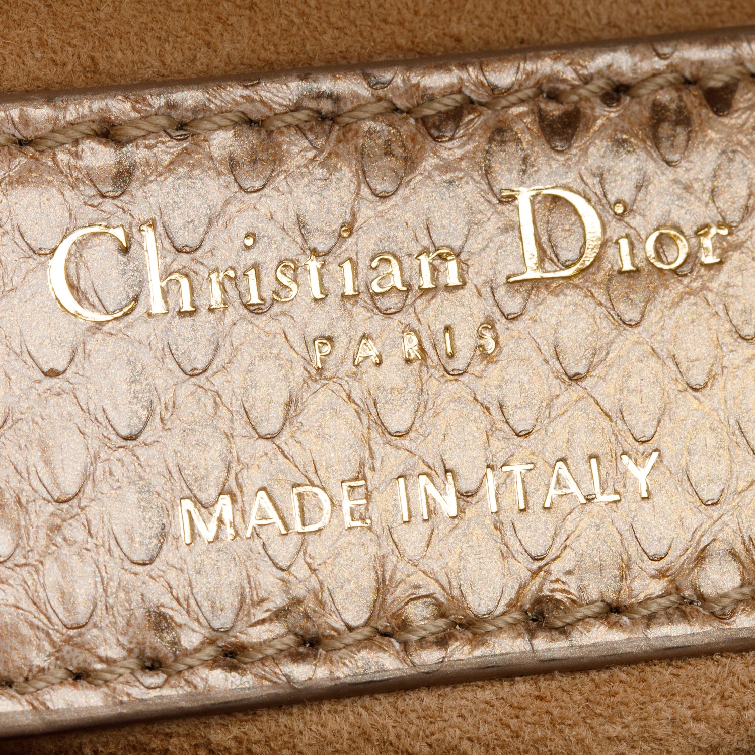 Christian Dior Brown Python Mini Lady Dior Bag w/ Strap - Image 9