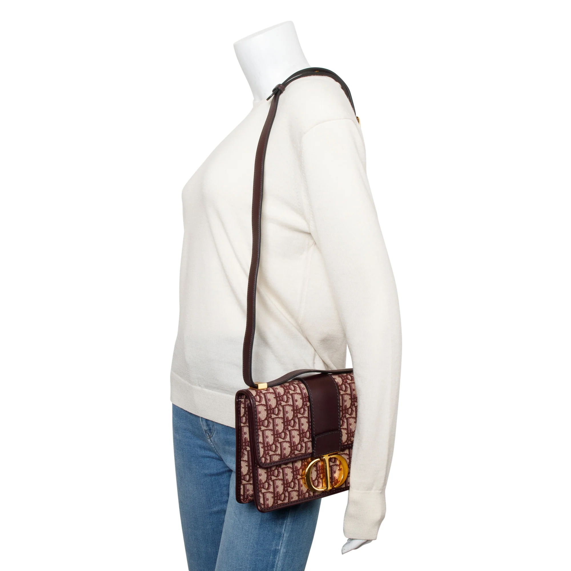 Christian Dior Burgundy Oblique 30 Montaigne Bag - Image 2