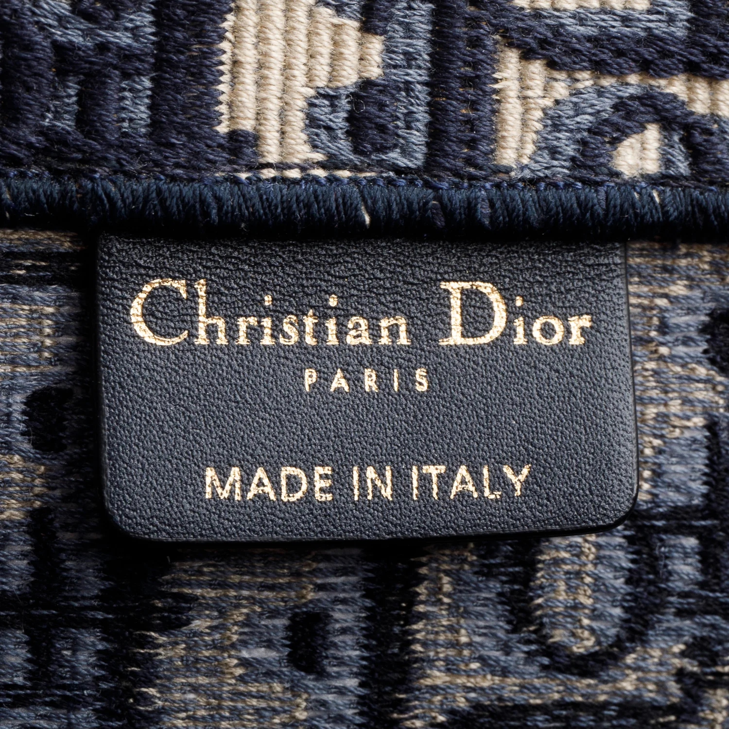 Christian Dior Ecru and Blue Dior Oblique Embroidery Large Book Tote - Image 8