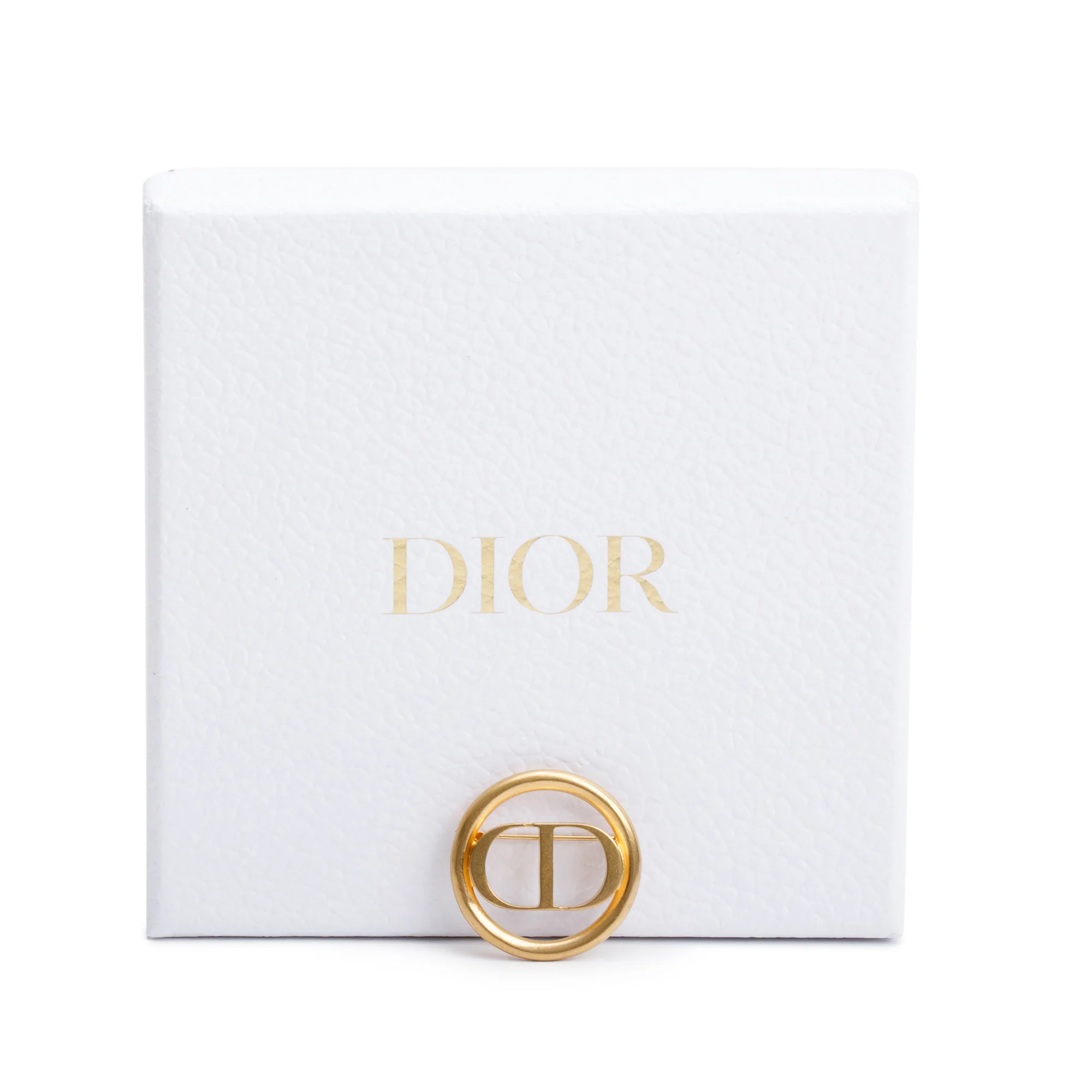 Christian Dior Gold Plated CC Brooch w/ Box - Image 2