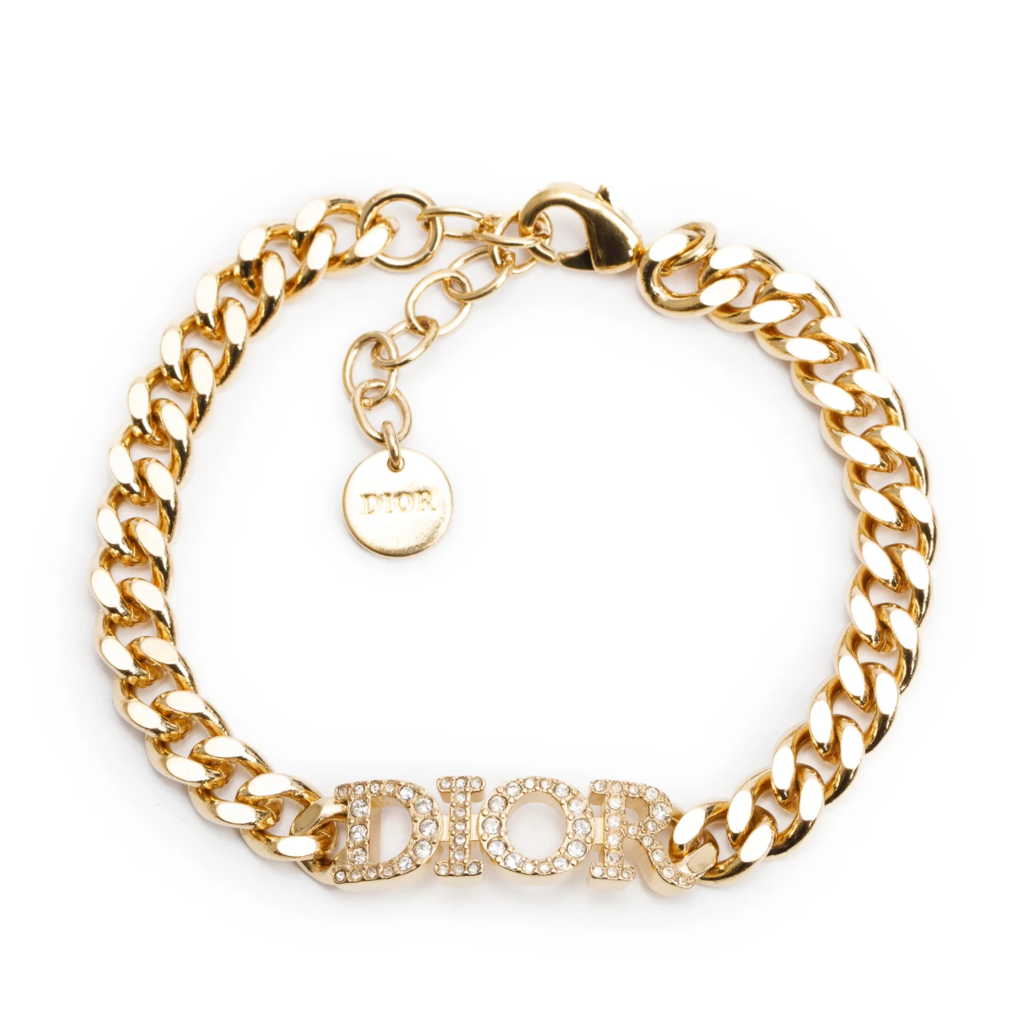 Christian Dior Gold-Plated Crystal Dio(r)evolution Chain Bracelet