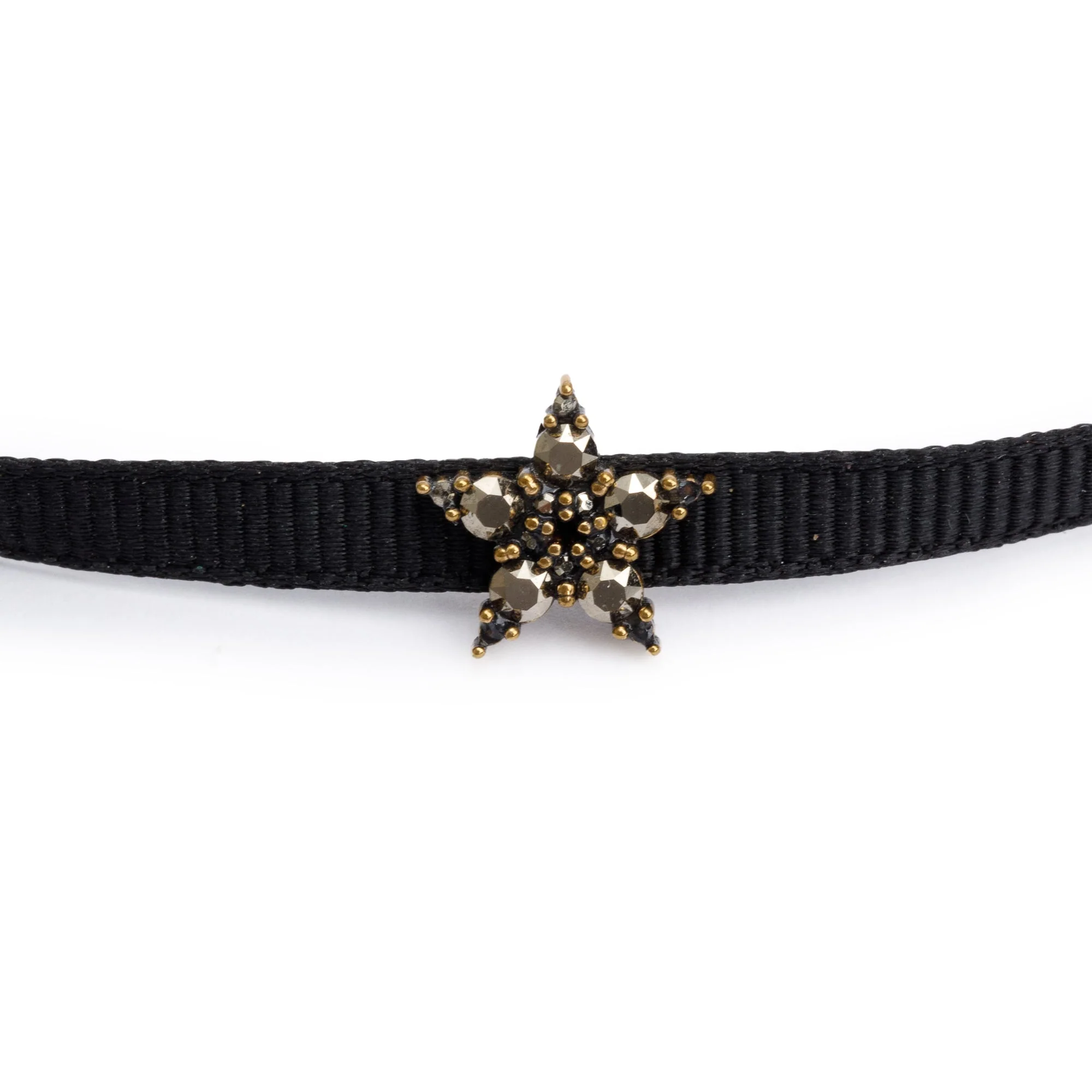 Christian Dior Gold Plated Crystal Star D Porte-Bonheur Choker Necklace - Image 2