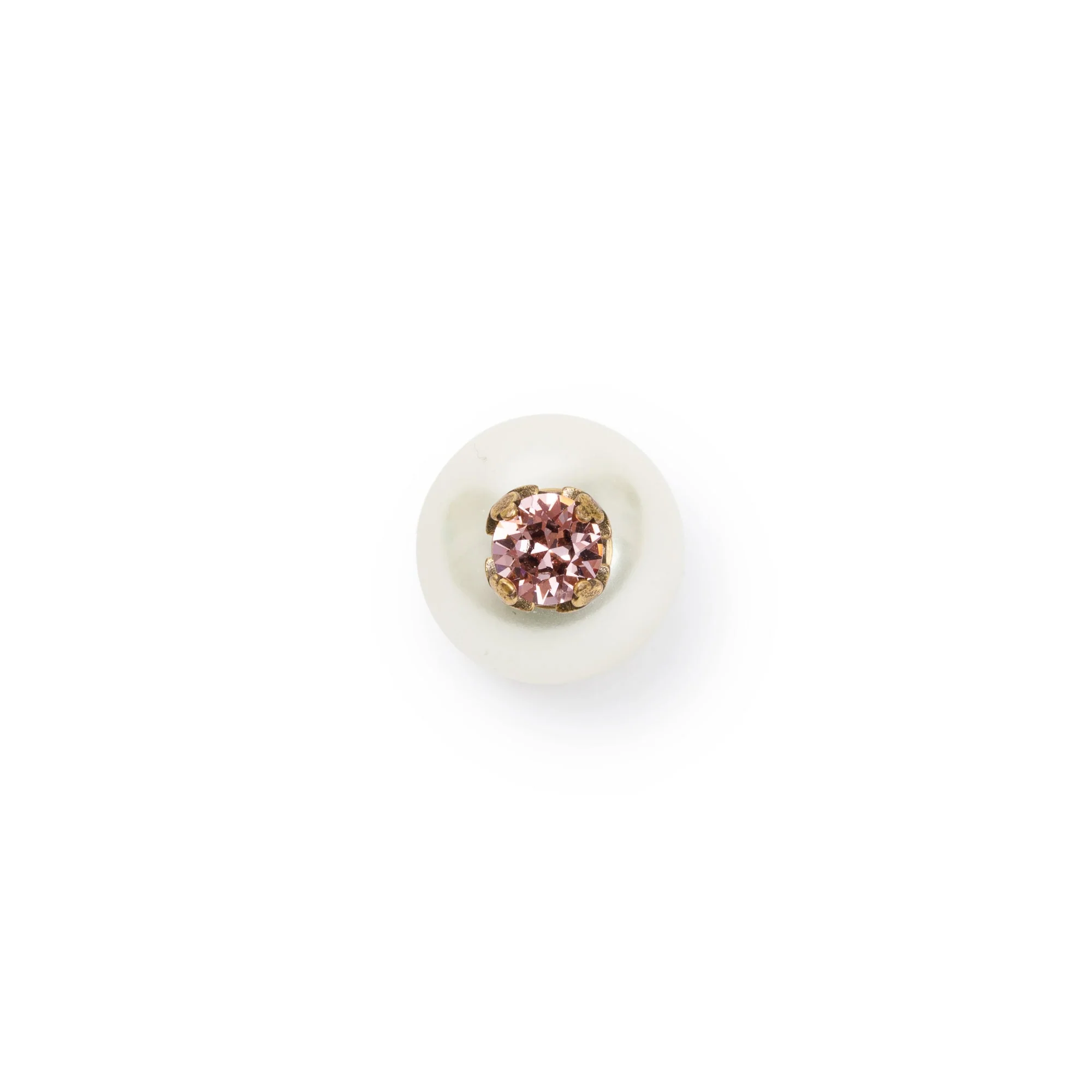 Christian Dior Gold Plated Faux Pearl & Crystal Tribales Stud Earrings - Image 2