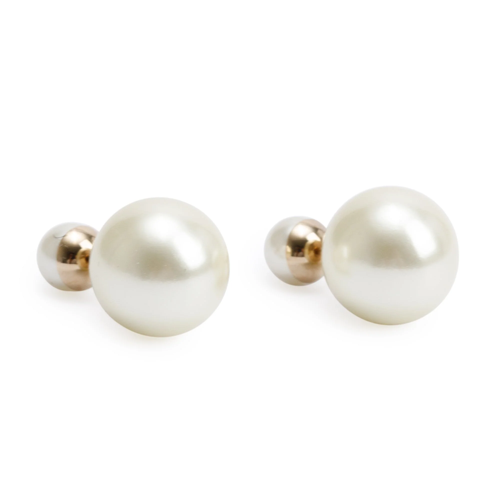Christian Dior Gold Plated Faux Pearl Tribales Earrings - Image 3