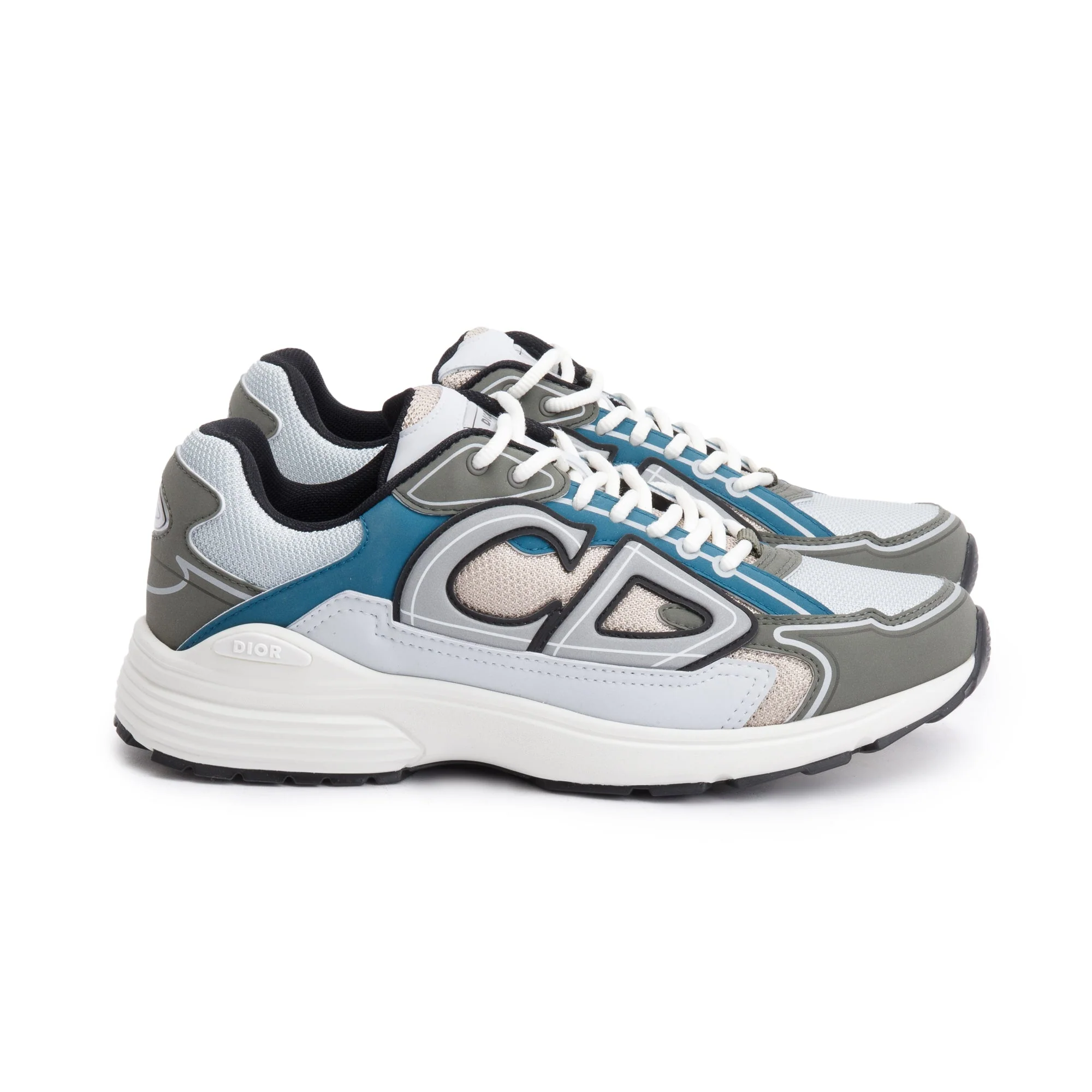 Christian Dior Gtey/White Mesh Technical Fabric B30 Sneakers, Size 40 w/ Box - Image 3