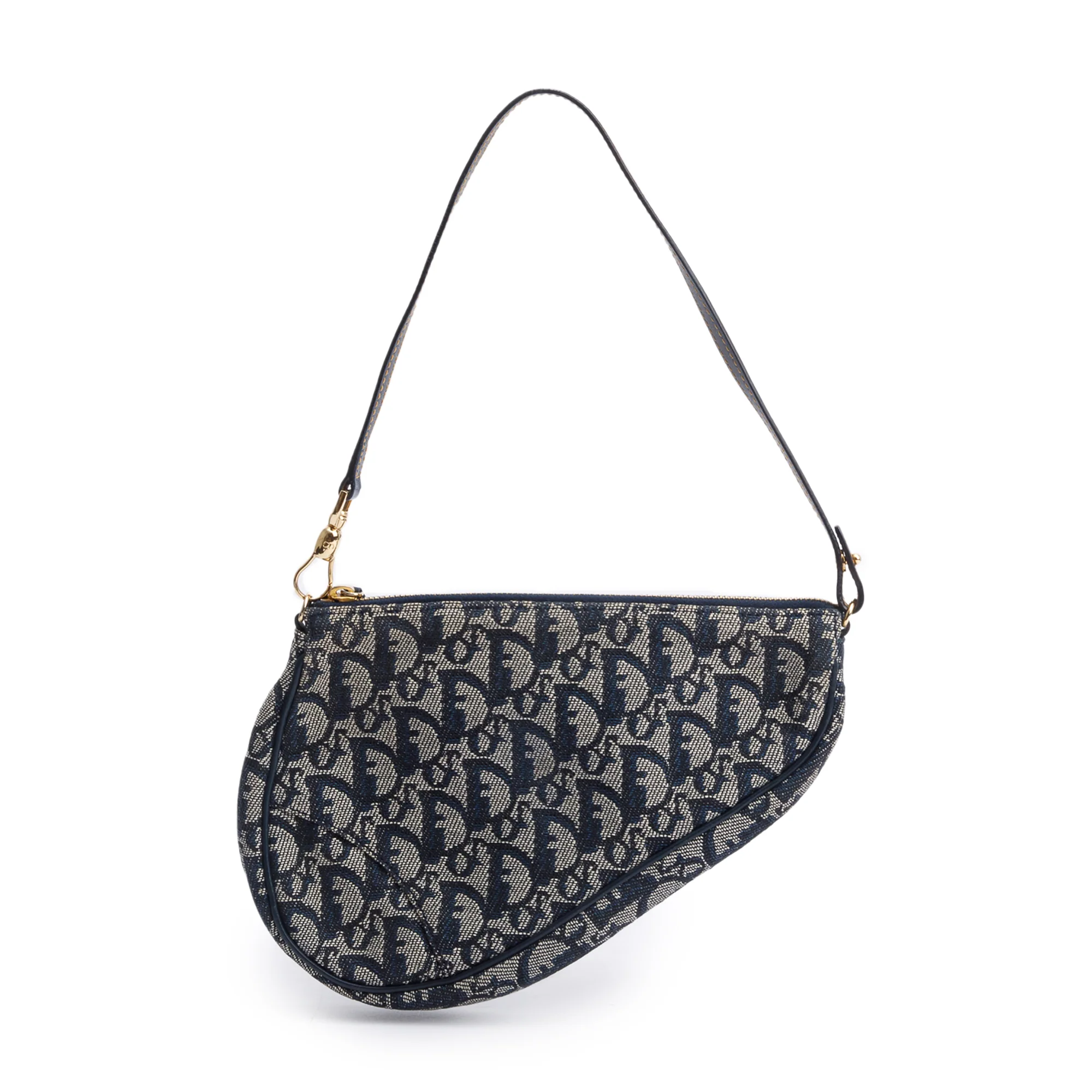 Christian Dior Navy Diorissimo Saddle Pochette - Image 2