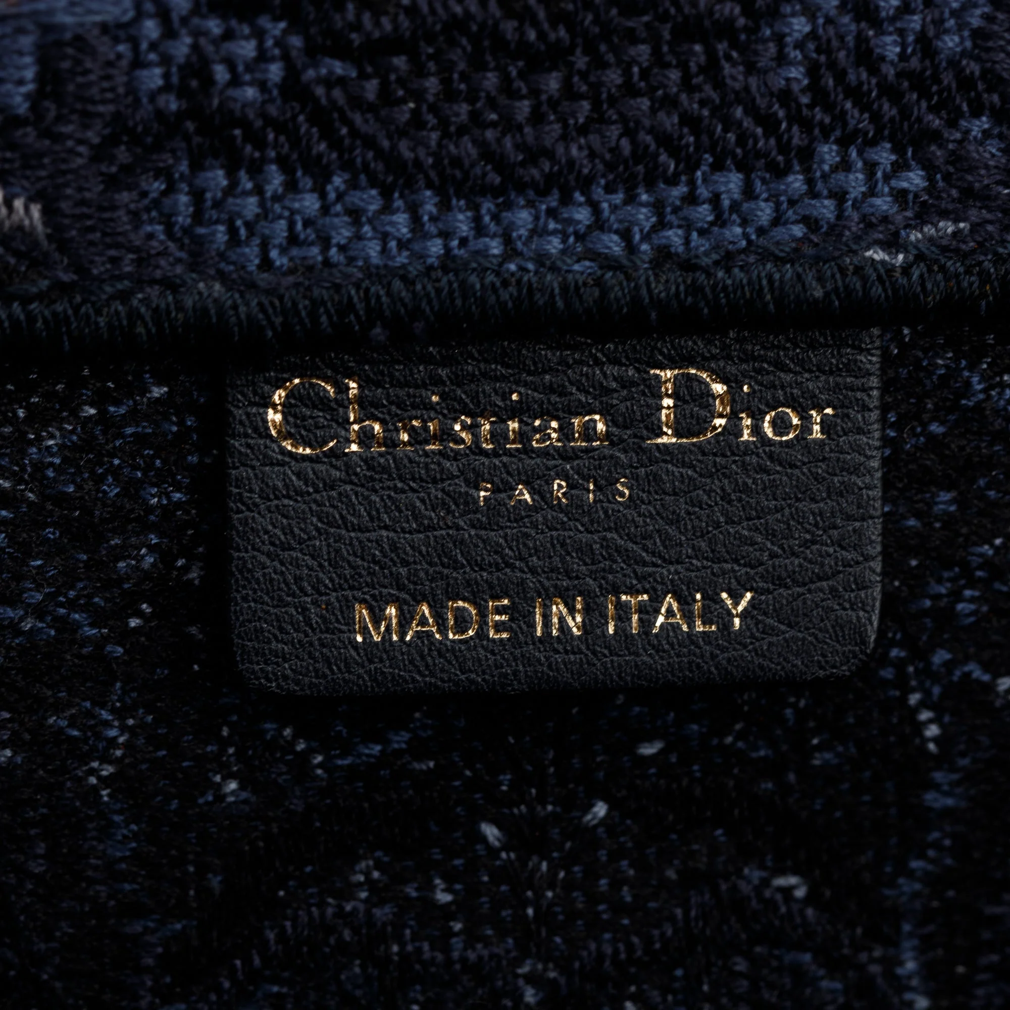 Christian Dior Navy KaleiDiorscopic Embroidery Large Book Tote w/ Authenticity Card - Image 10