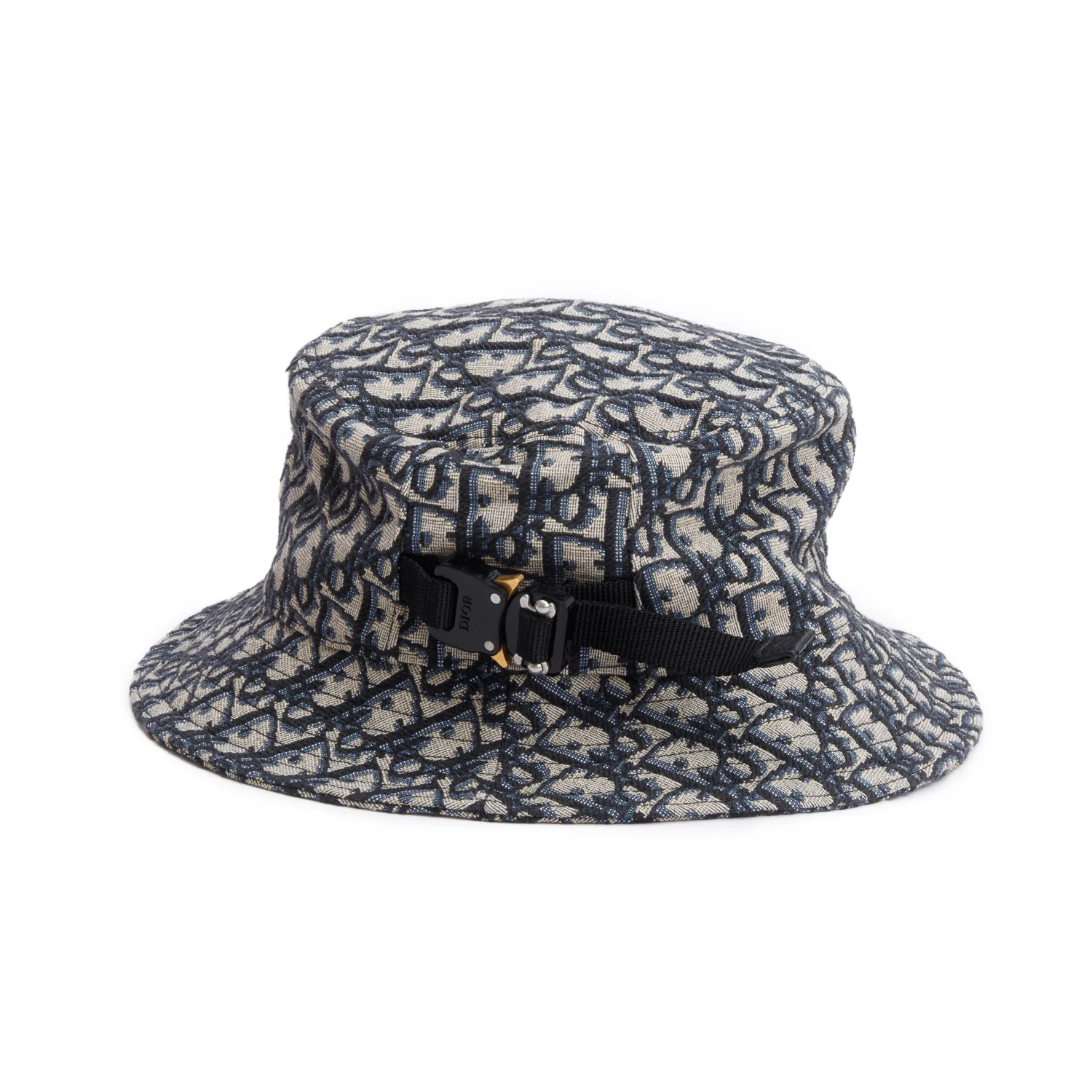 Christian Dior Navy Oblique Buckle Bucket Hat, Size M w/ Box - Image 3