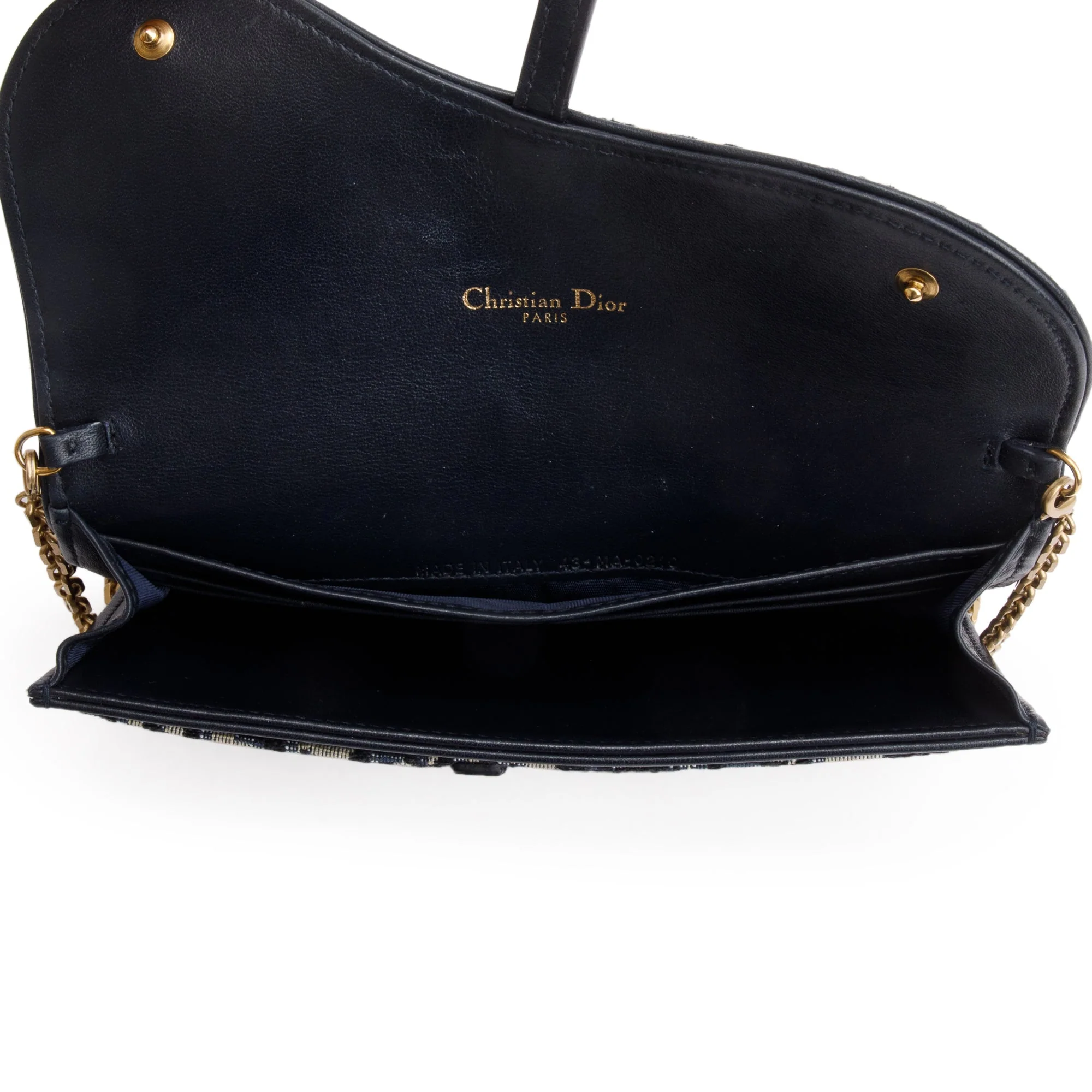 Christian Dior Oblique Long Saddle Wallet on Chain w/ Box & Insert - Image 9