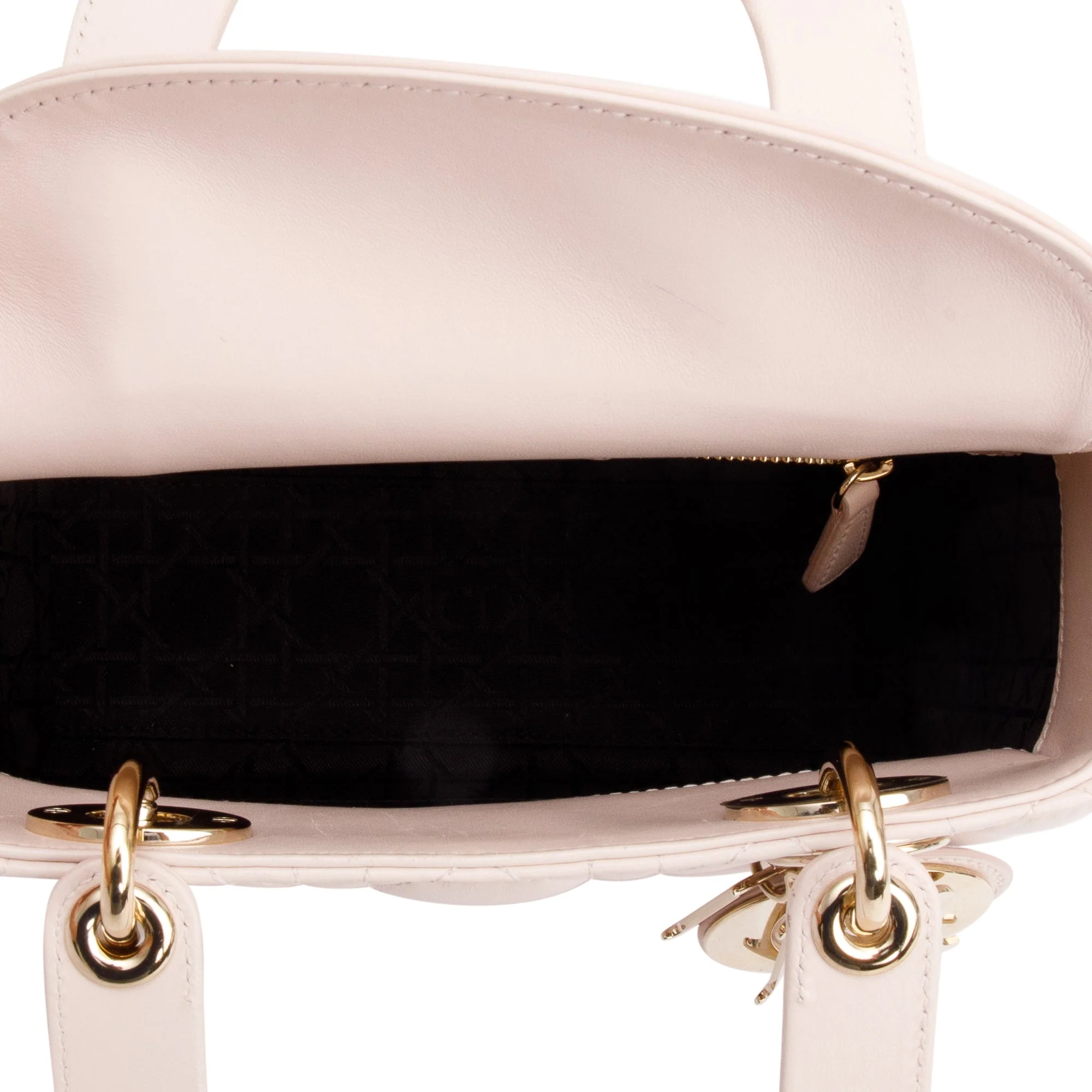 Christian Dior Pink Cannage Lambskin Leather Small Lady Dior My AbCDior Bag w/ Strap & Box - Image 9