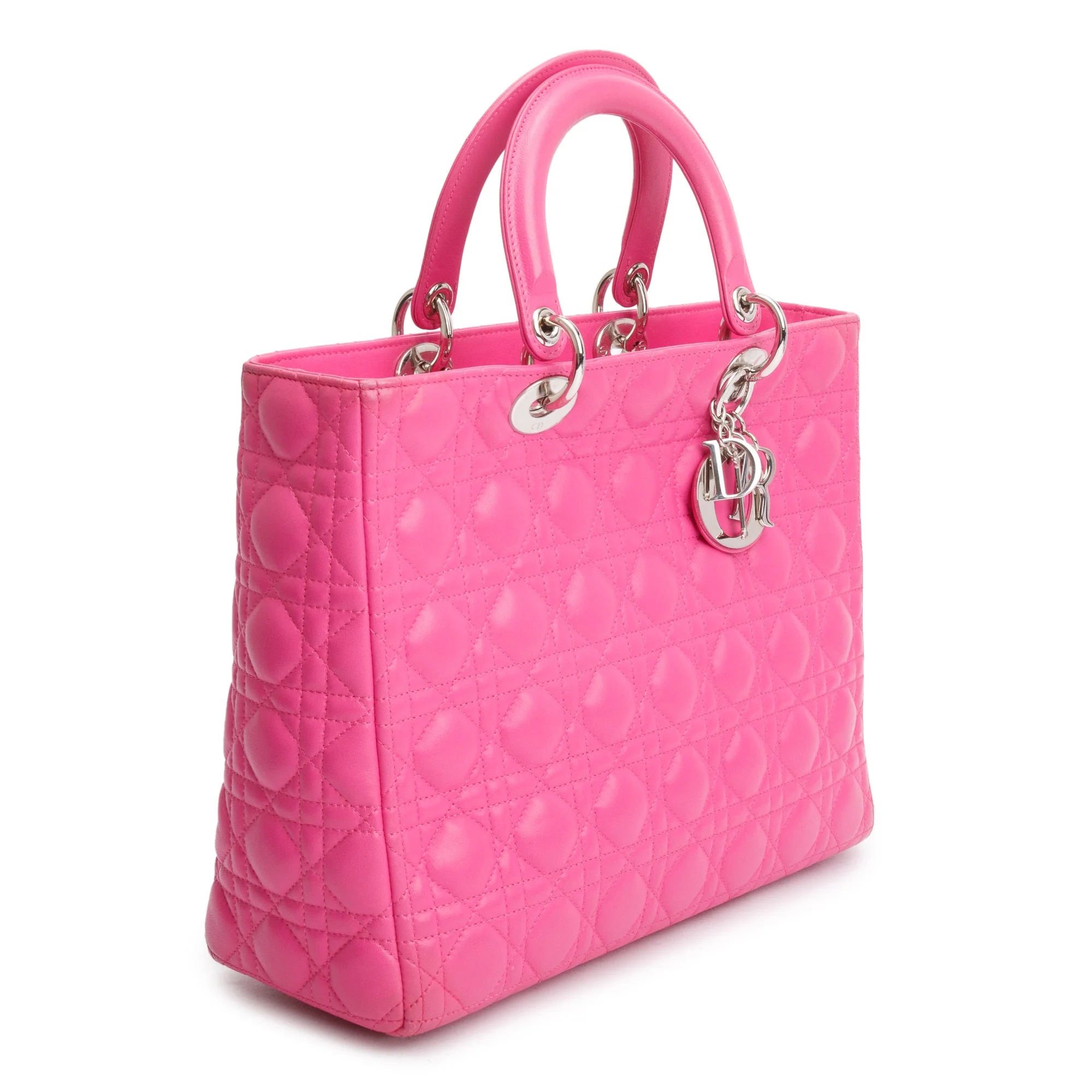Christian Dior Pink Cannage Leather Large Lady Dior Bag w/ Authenticity Card - Image 2
