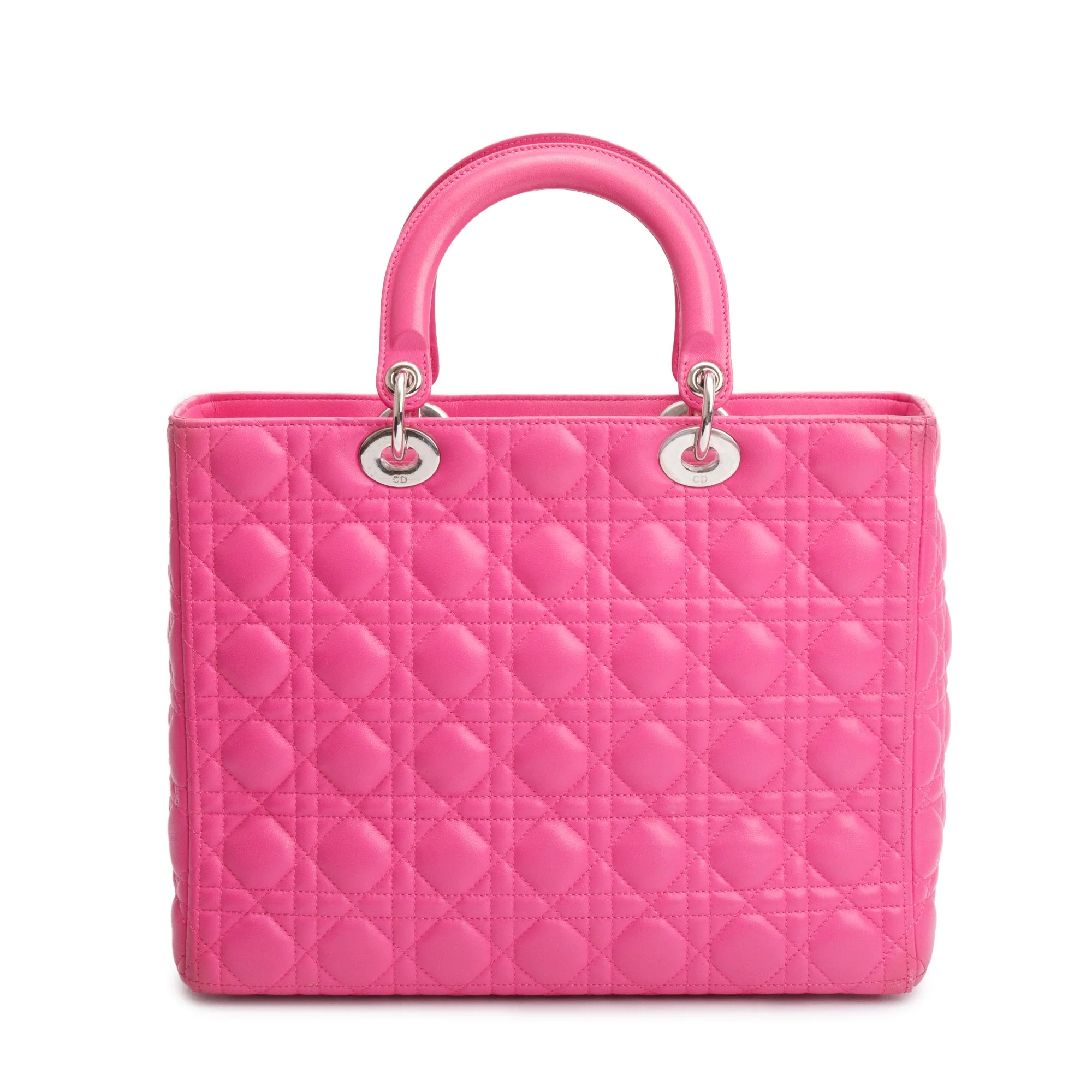 Christian Dior Pink Cannage Leather Large Lady Dior Bag w/ Authenticity Card - Image 3