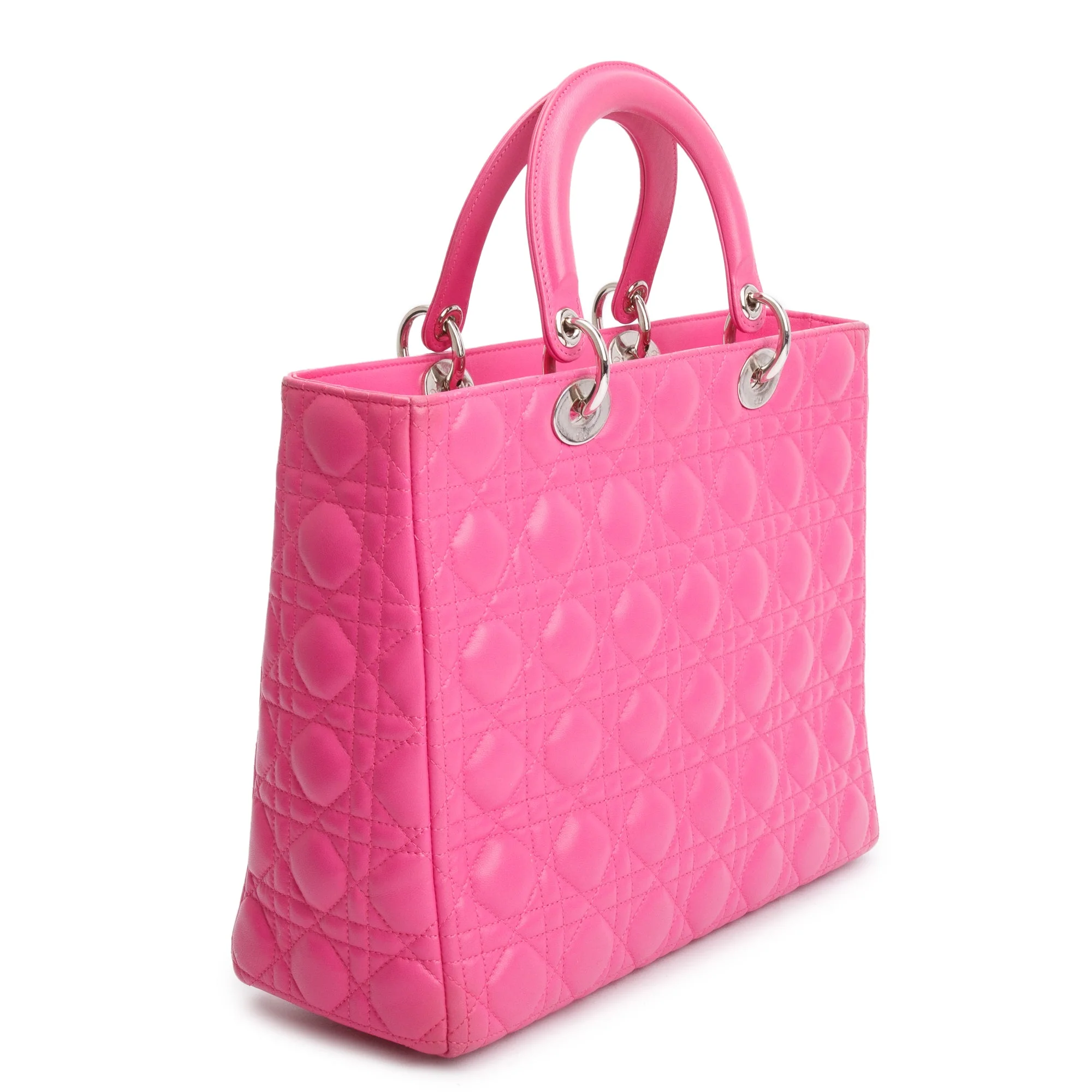 Christian Dior Pink Cannage Leather Large Lady Dior Bag w/ Authenticity Card - Image 4