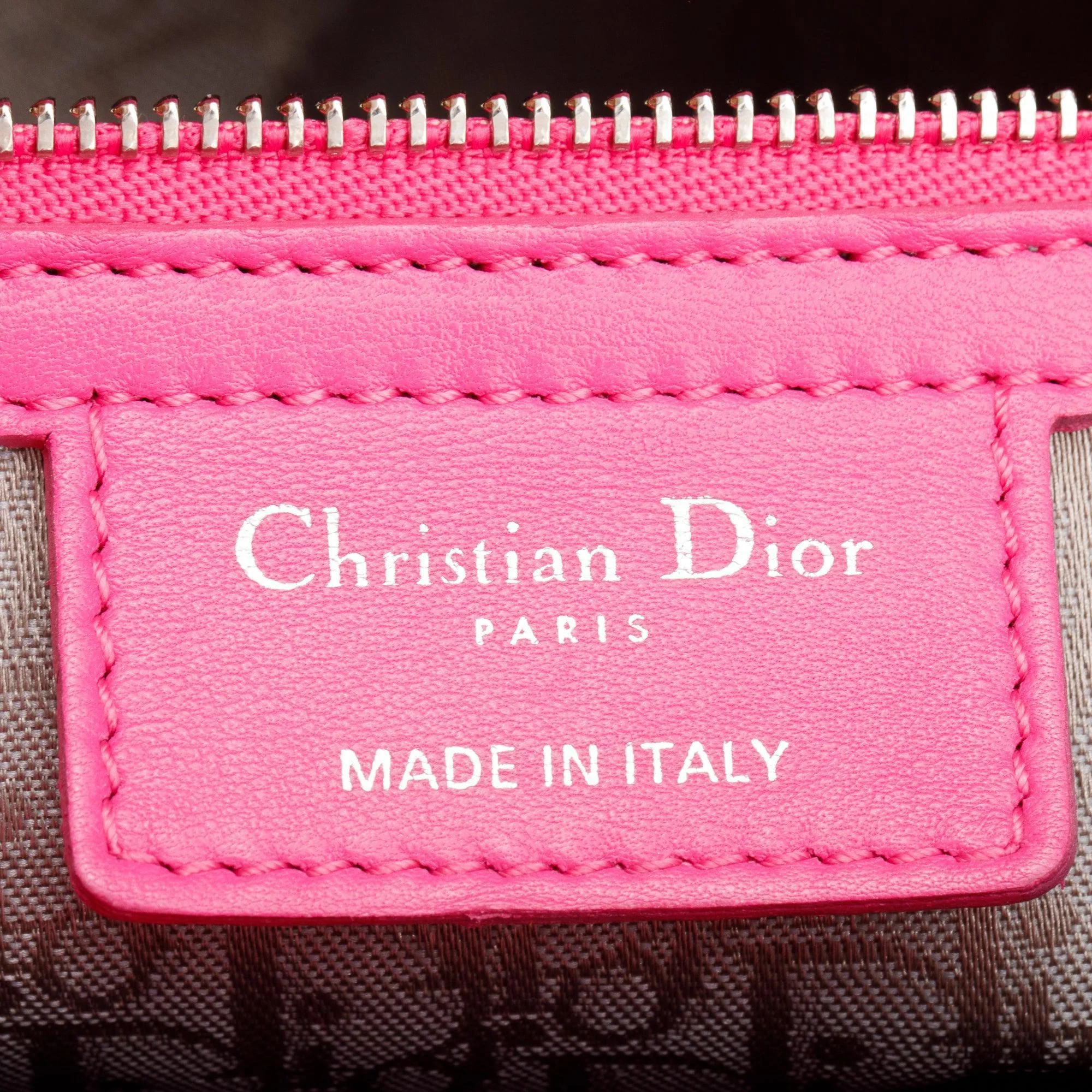 Christian Dior Pink Cannage Leather Large Lady Dior Bag w/ Authenticity Card - Image 7