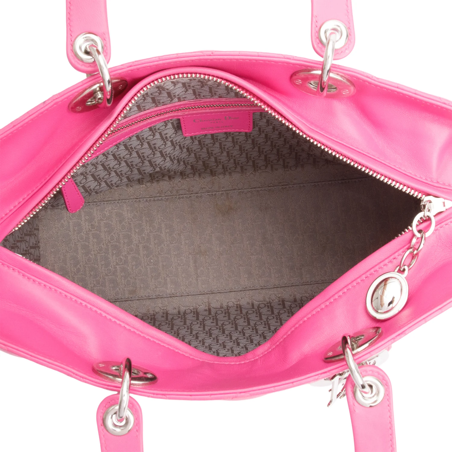 Christian Dior Pink Cannage Leather Large Lady Dior Bag w/ Authenticity Card - Image 6