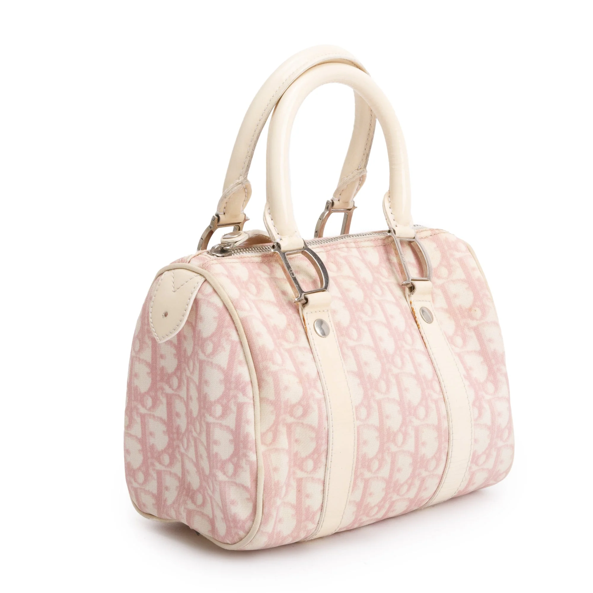 Christian Dior Pink Diorissimo Canvas Girly Trotter Boston Bag - Image 2