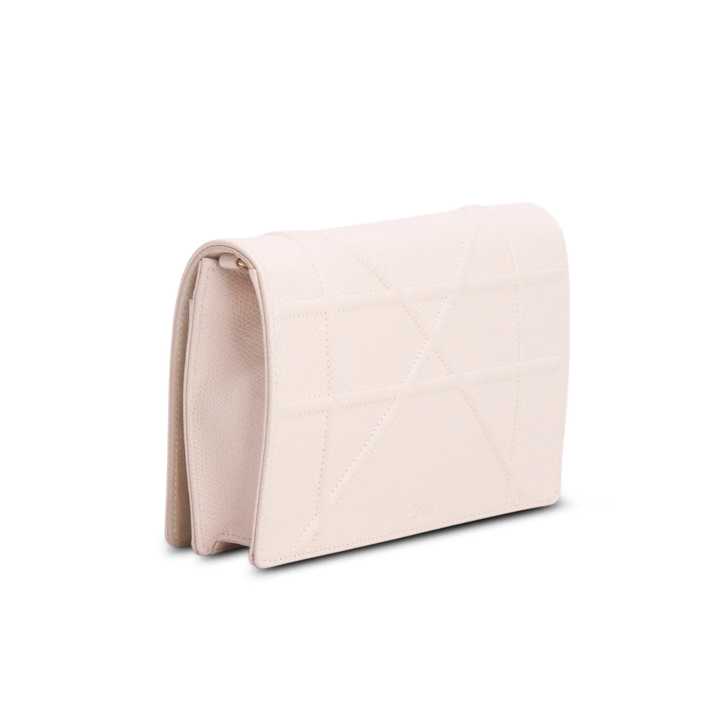 Christian Dior Pink Grained Calfskin Diorama Wallet on Chain - Image 6