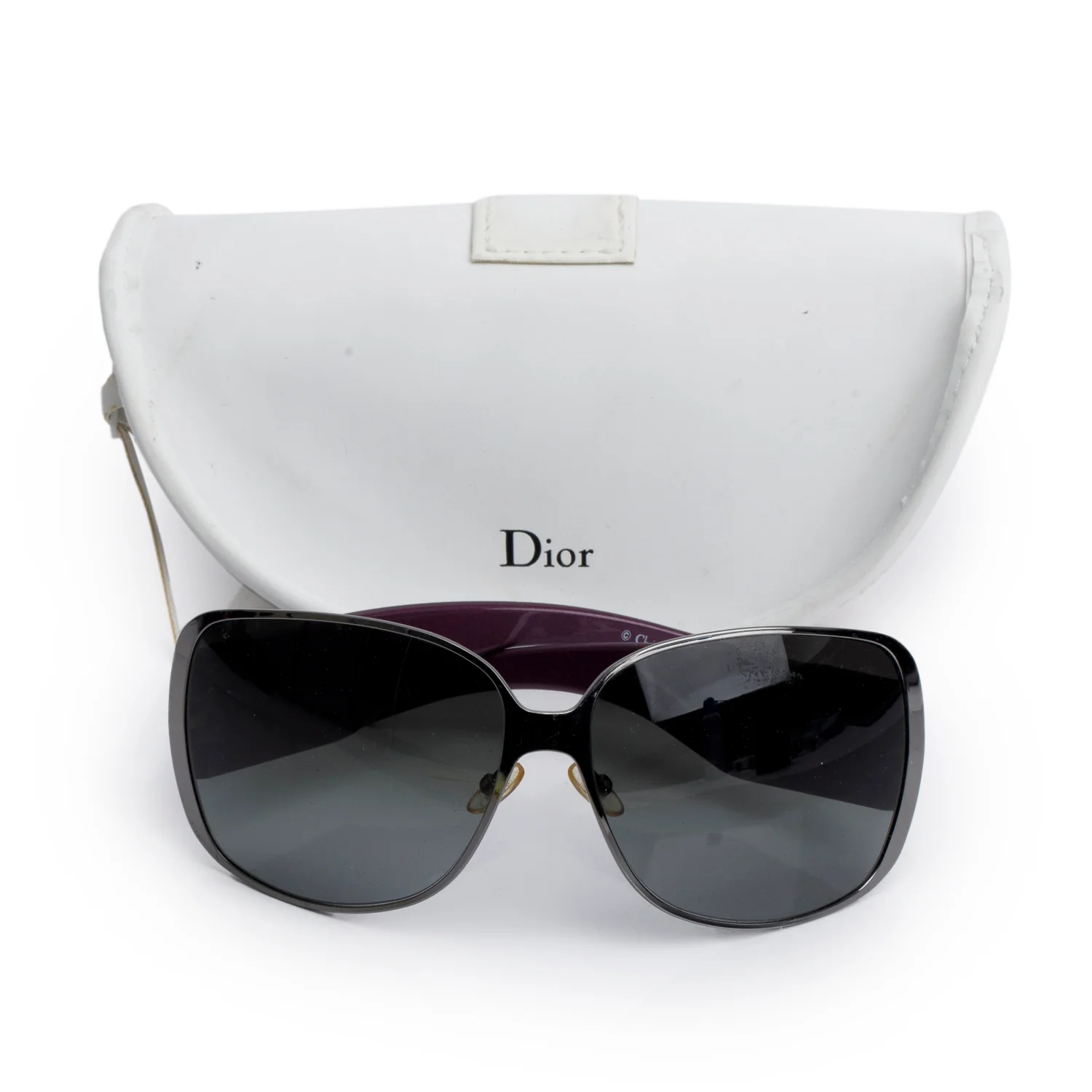 Christian Dior Purple Metal Indinight1 Shield Sunglasses w/ Case - Image 2