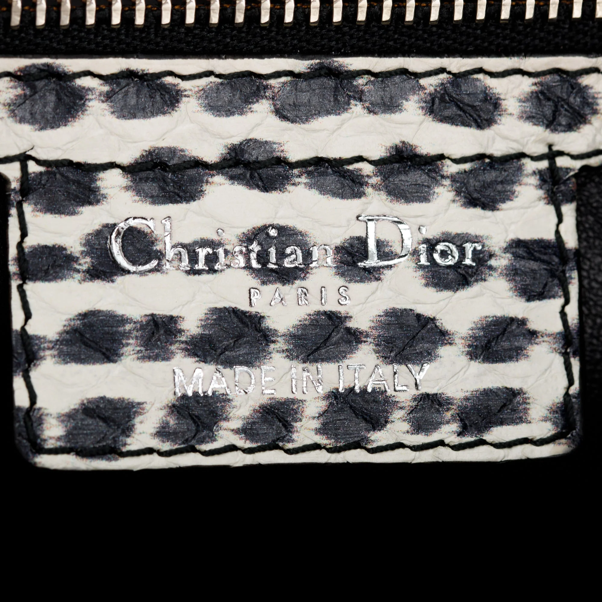 Christian Dior Python-Trimmed Black Calfskin Leather Large Diorling Bag - Image 9