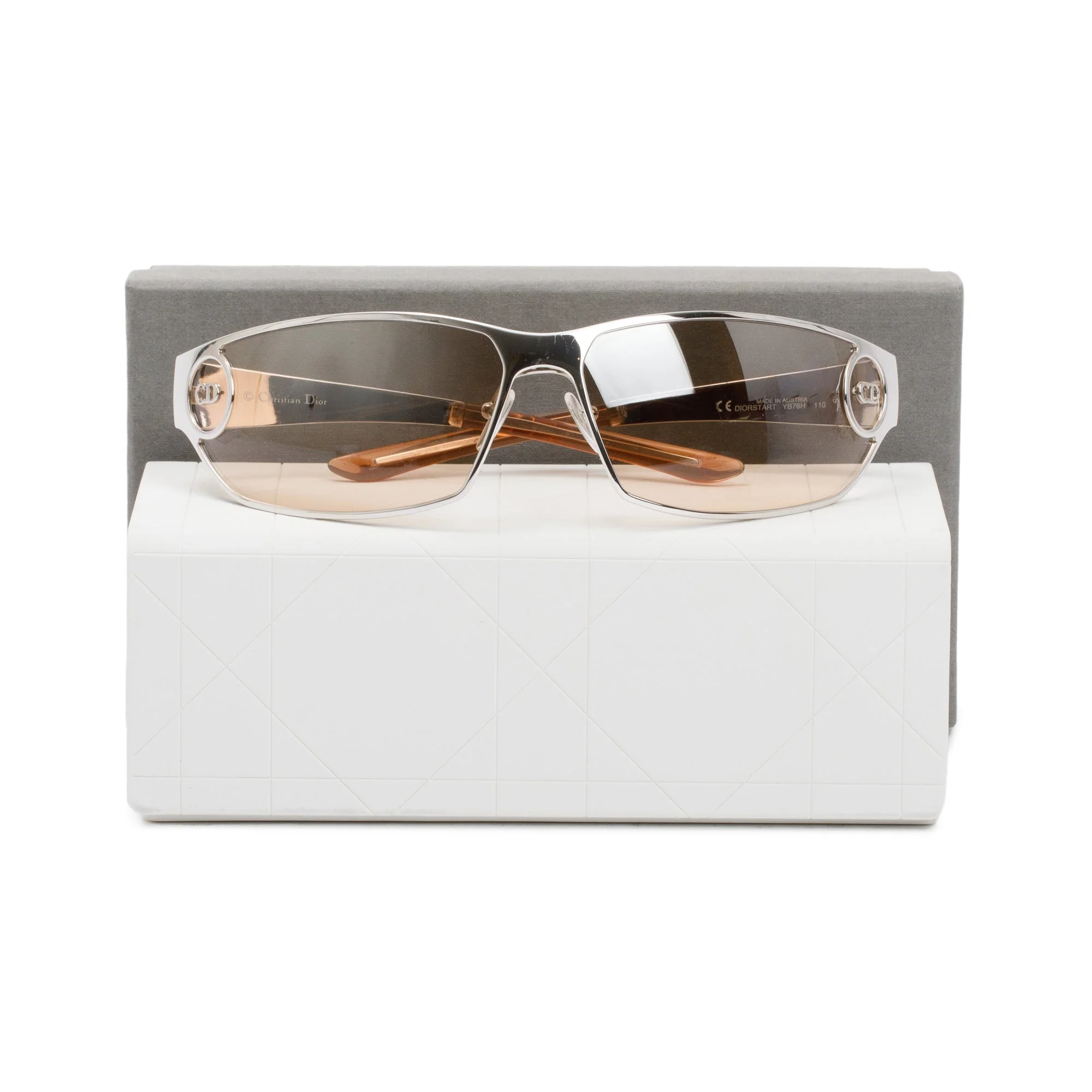 Christian Dior Silver Metal DiorStart Shield Sunglasses w/ Box & Case - Image 2