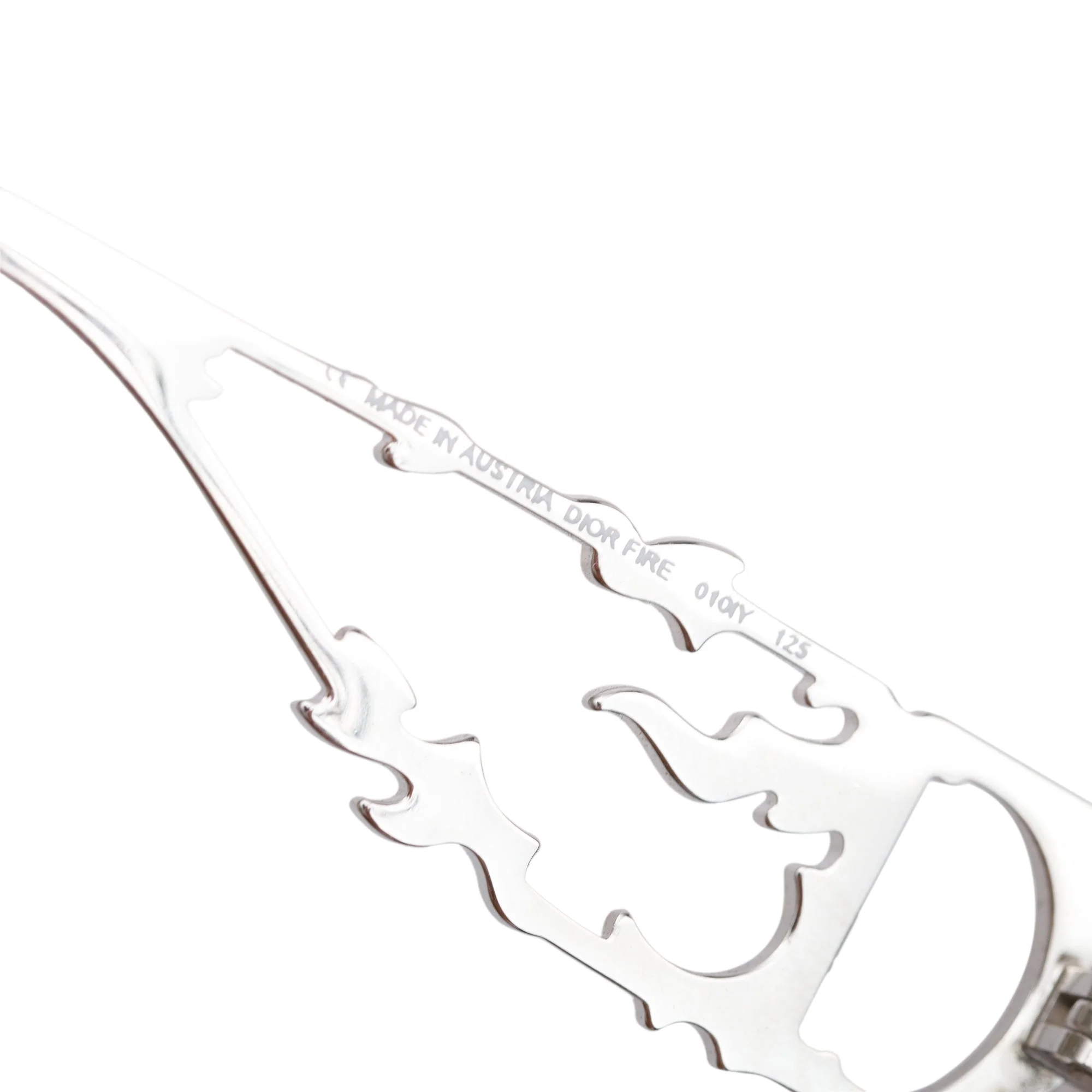 Christian Dior Silver-Tone Strass Dior Fire Rimless Shield Sunglasses w/ Case - Image 5