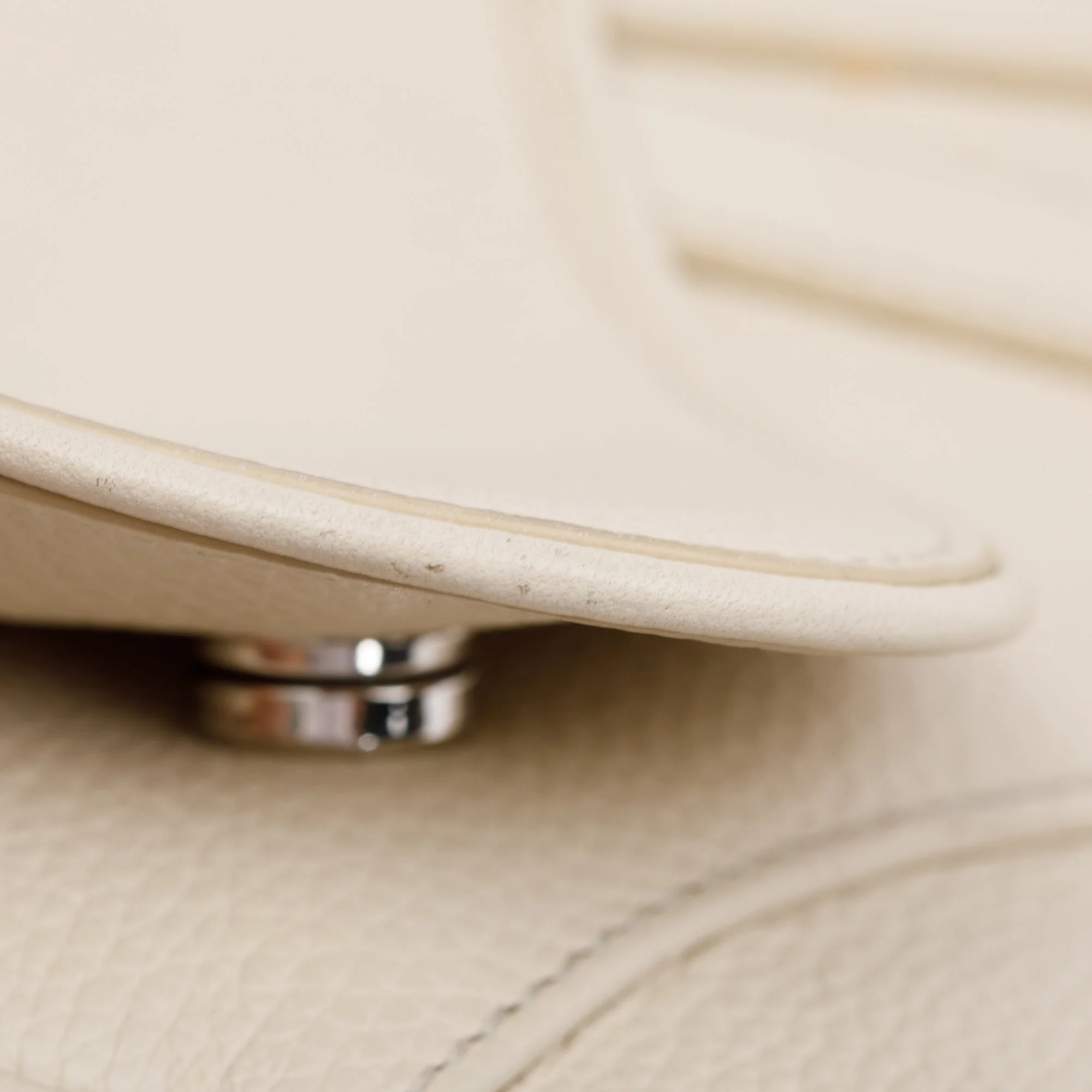 Christian Dior White Calfskin Leather Mini Saddle Crossbody Bag - Image 8