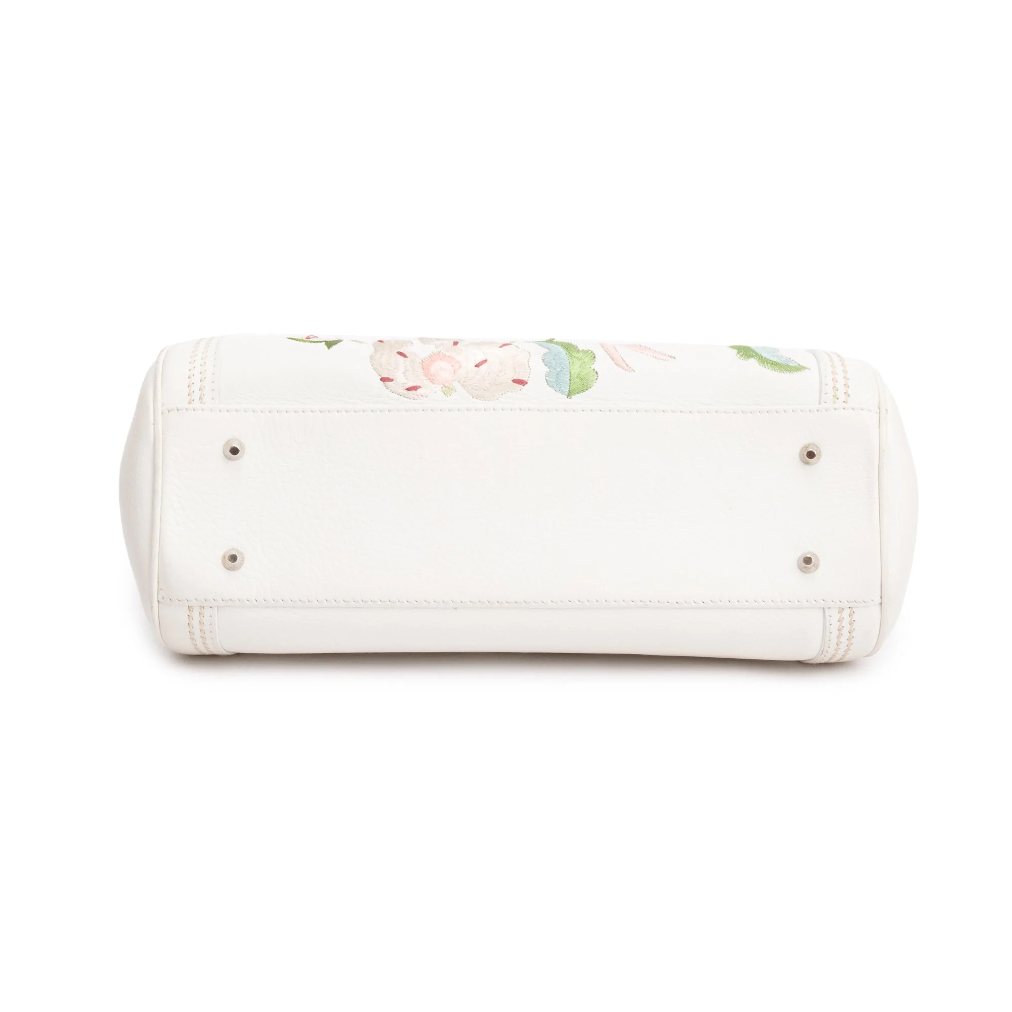 Christian Dior White Embroidered Calfskin Leather Small Detective Bag w/ Authenticity Card - Image 5