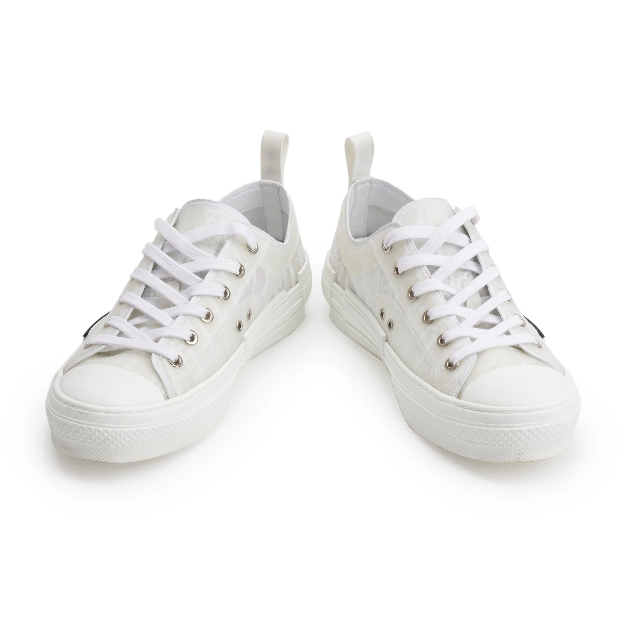 Christian Dior White Oblique Transparent Canvas B23 Low Sneakers, Size 40 w/ Box - Image 6