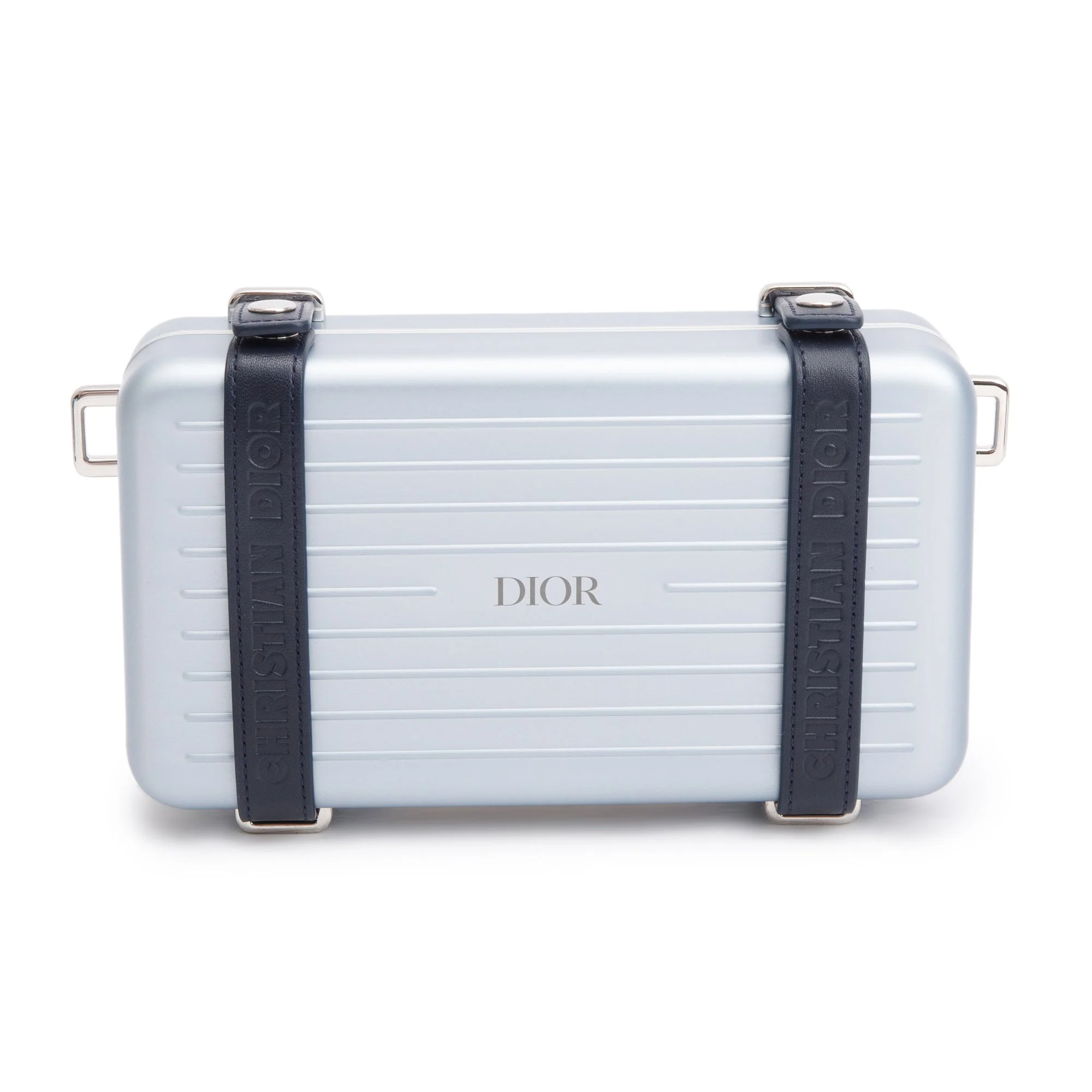 Christian Dior x Rimowa Silver Aluminum Personal Utility Case w/ Strap & Box - Image 6