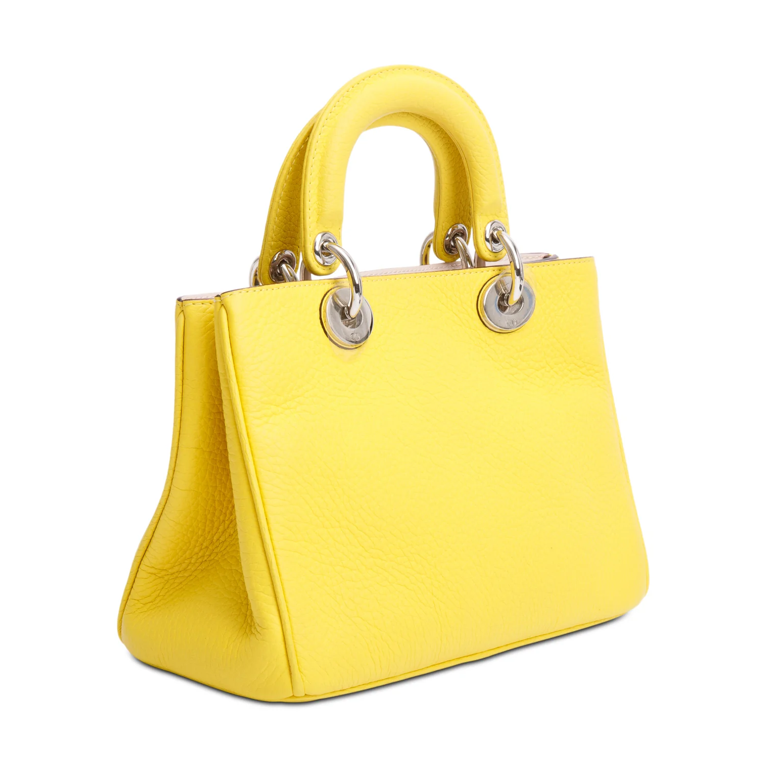 Christian Dior Yellow Calfskin Leather Mini Diorissimo Tote w/ Strap - Image 7