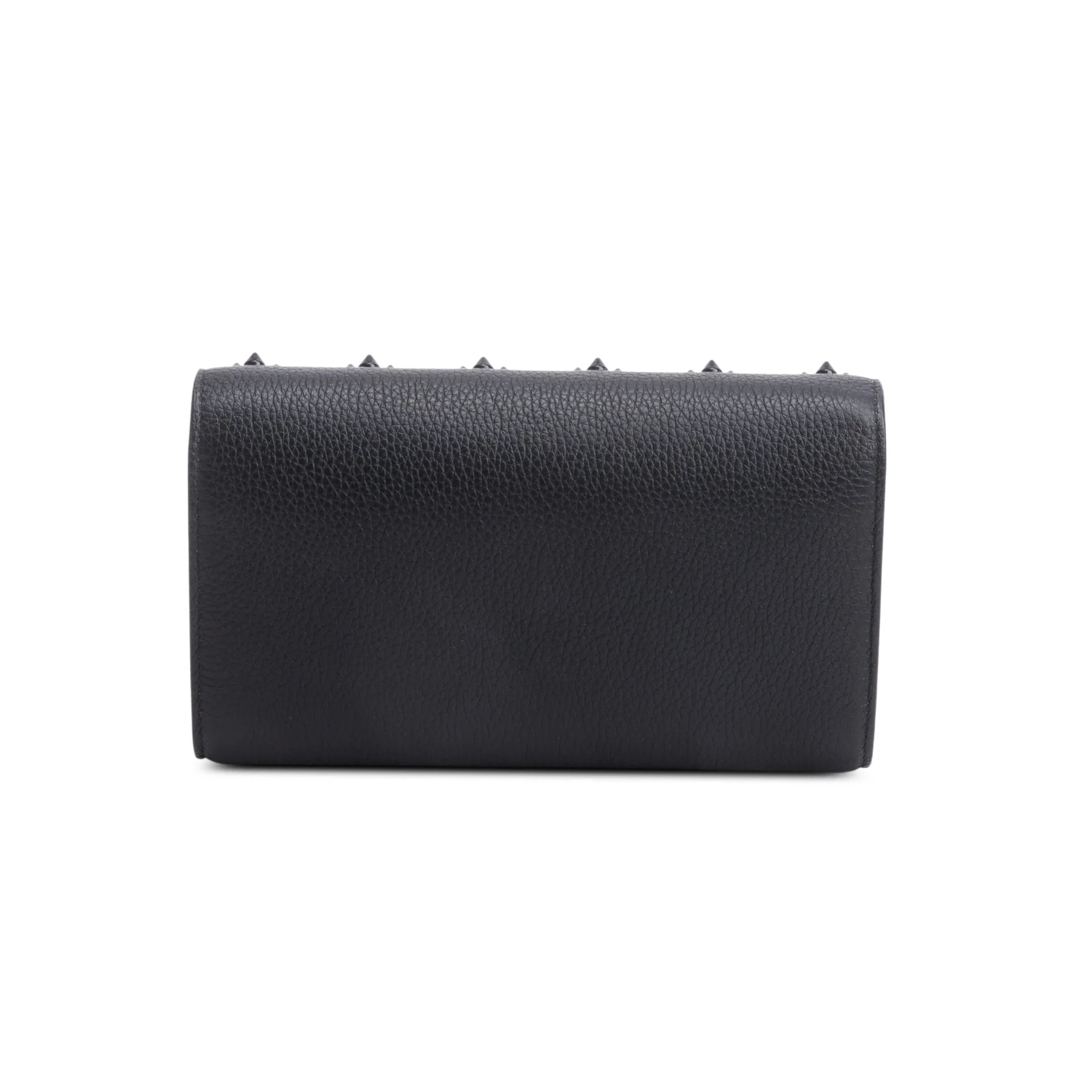 Christian Louboutin Black Calfskin Leather Spike Loubinthesky Paloma Chain Clutch - Image 5