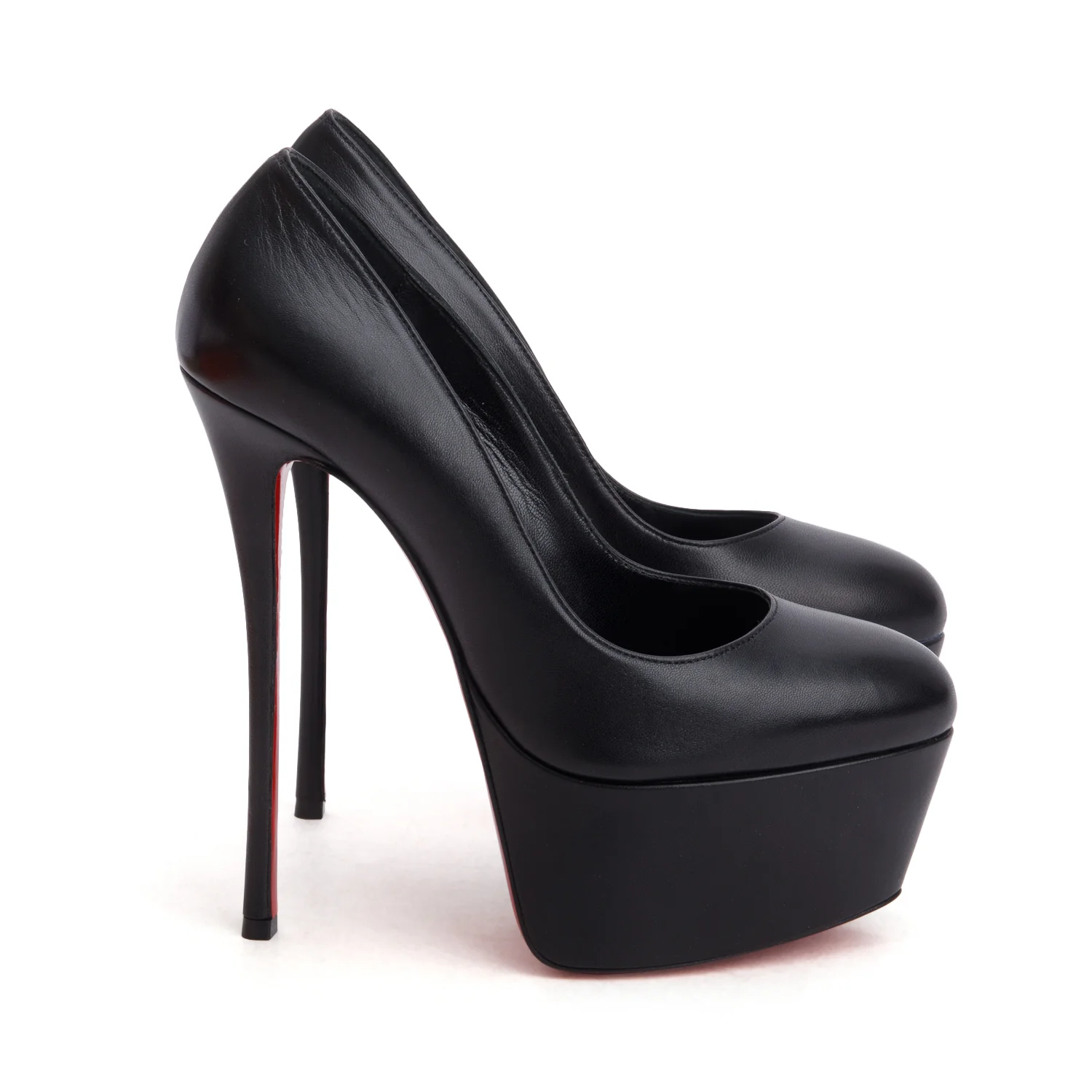 Christian Louboutin Black Goatskin Dolly Pump Alta 160, Women's Size 37 w/ Box - Image 3