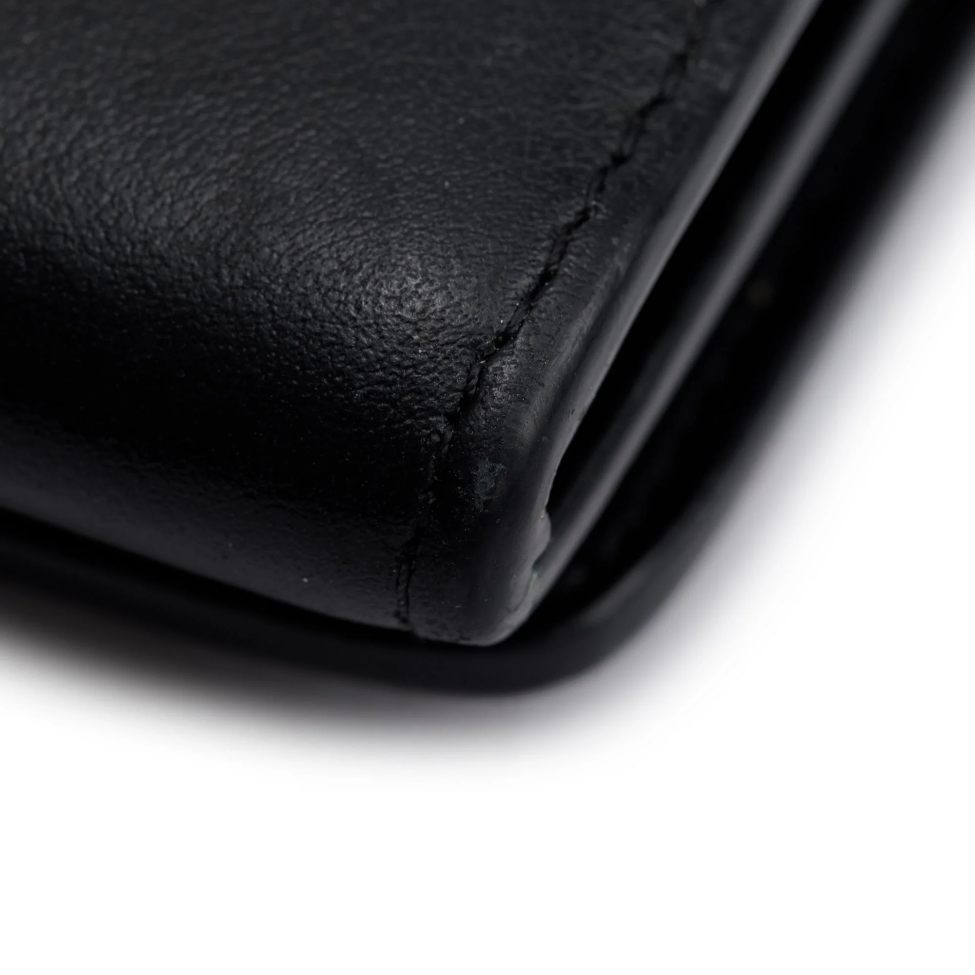 Christian Louboutin Black Leather Macaron Spike Flap Wallet - Image 5