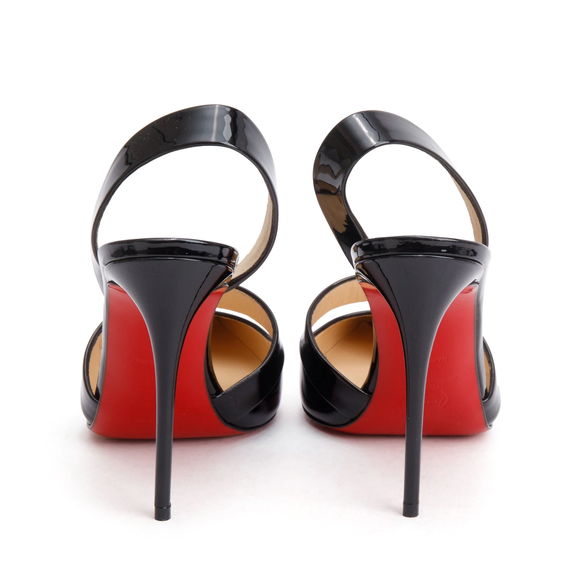 Christian Louboutin Black Patent Leather Actina 100 Pumps, Size 38.5 w/ Box - Image 5