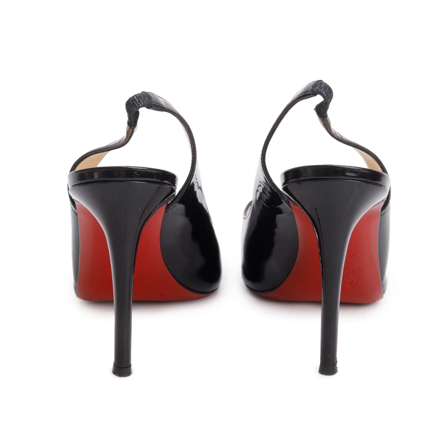 Christian Louboutin Black Patent Leather New Prive 100, Size 38 - Image 4