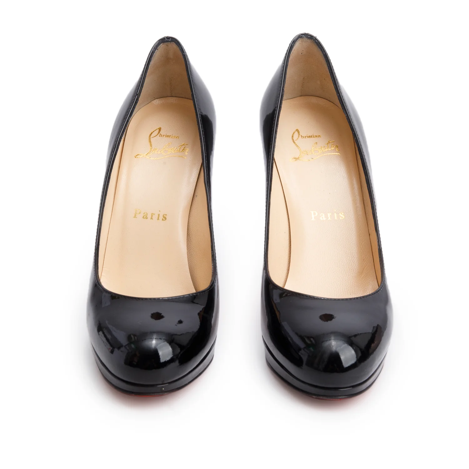 Christian Louboutin Black Patent Leather New Simple 120 Pumps, Size 35.5 w/ Box