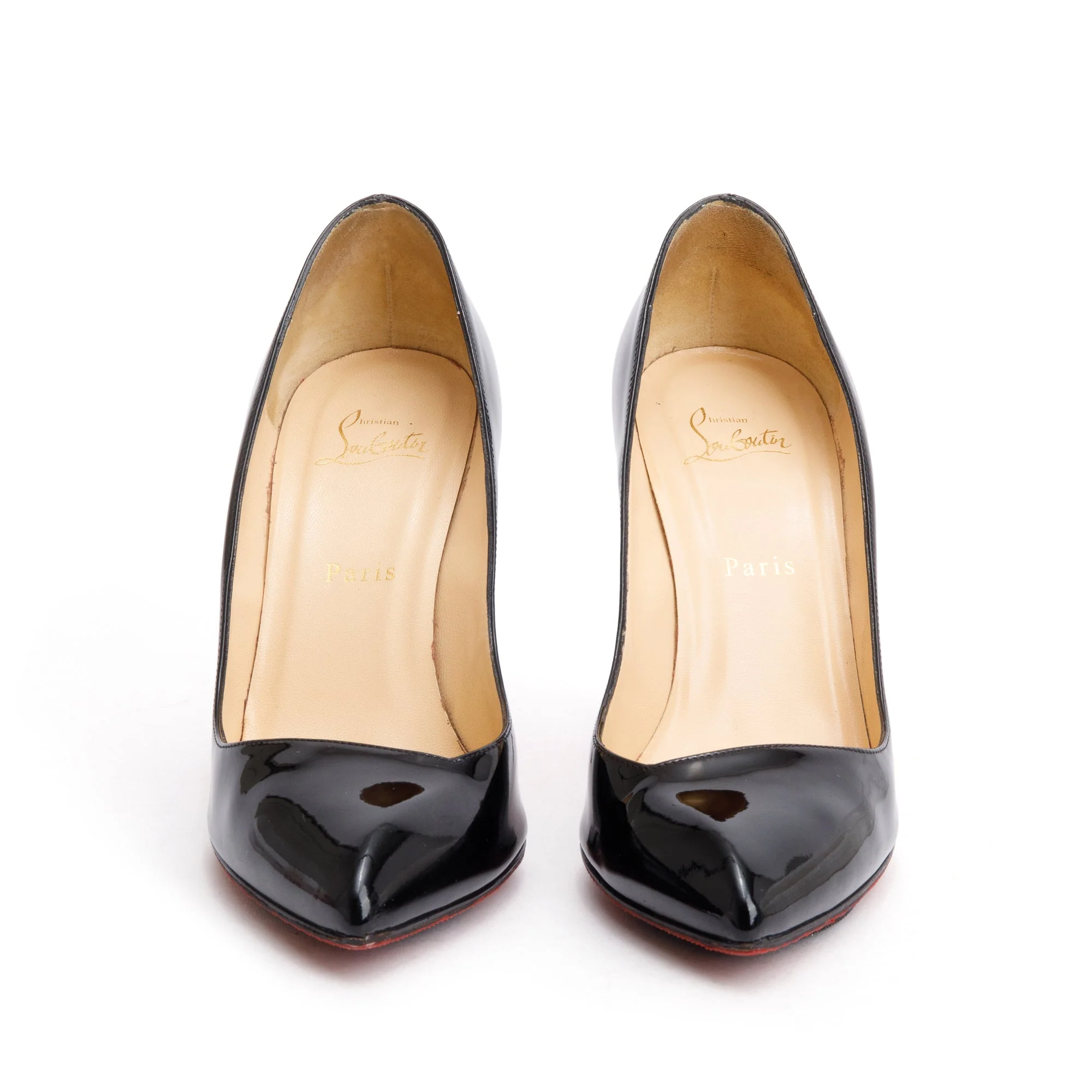 Christian Louboutin Black Patent Leather Pigalle 100 Pumps, Size 40