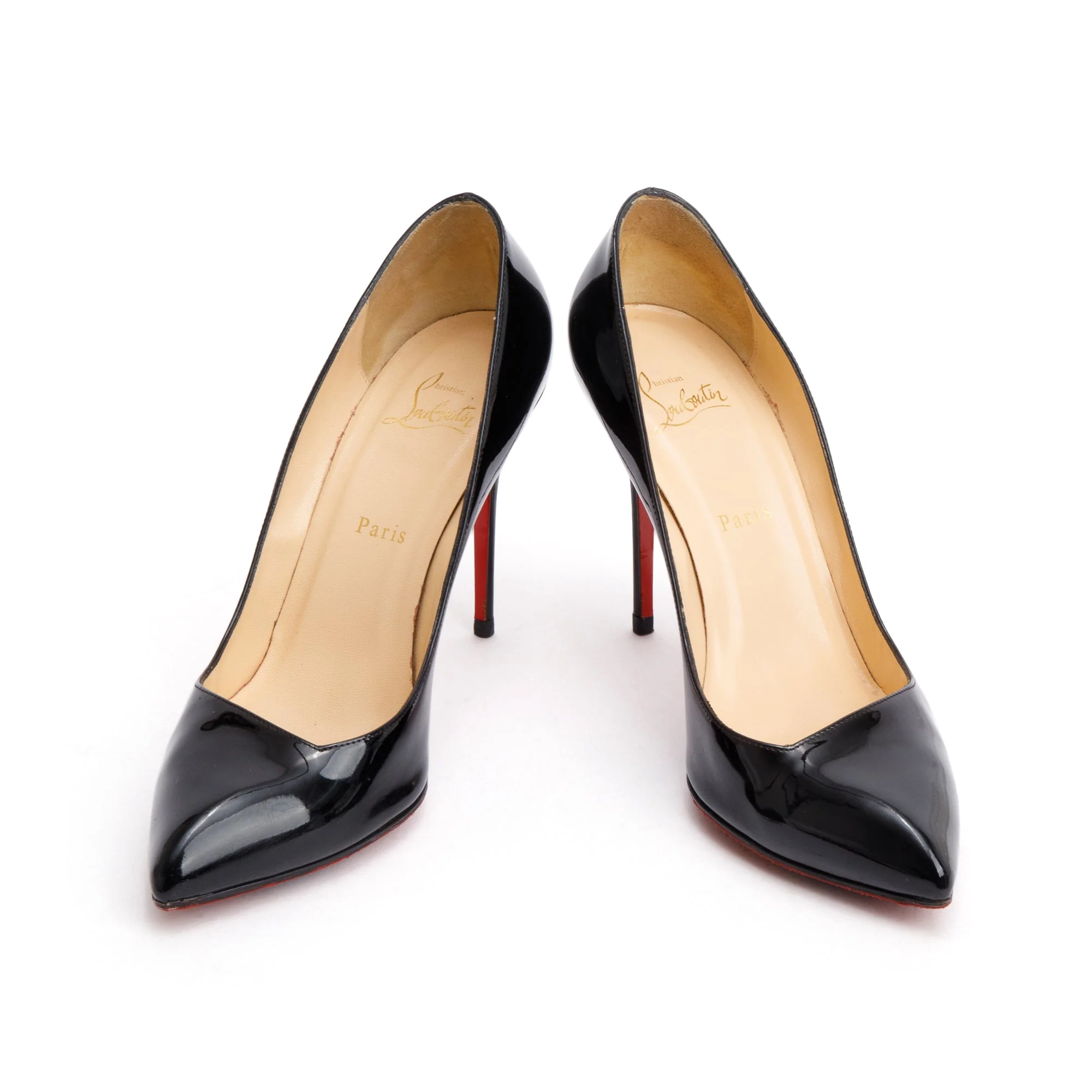 Christian Louboutin Black Patent Leather Pigalle 100 Pumps, Size 40 - Image 3