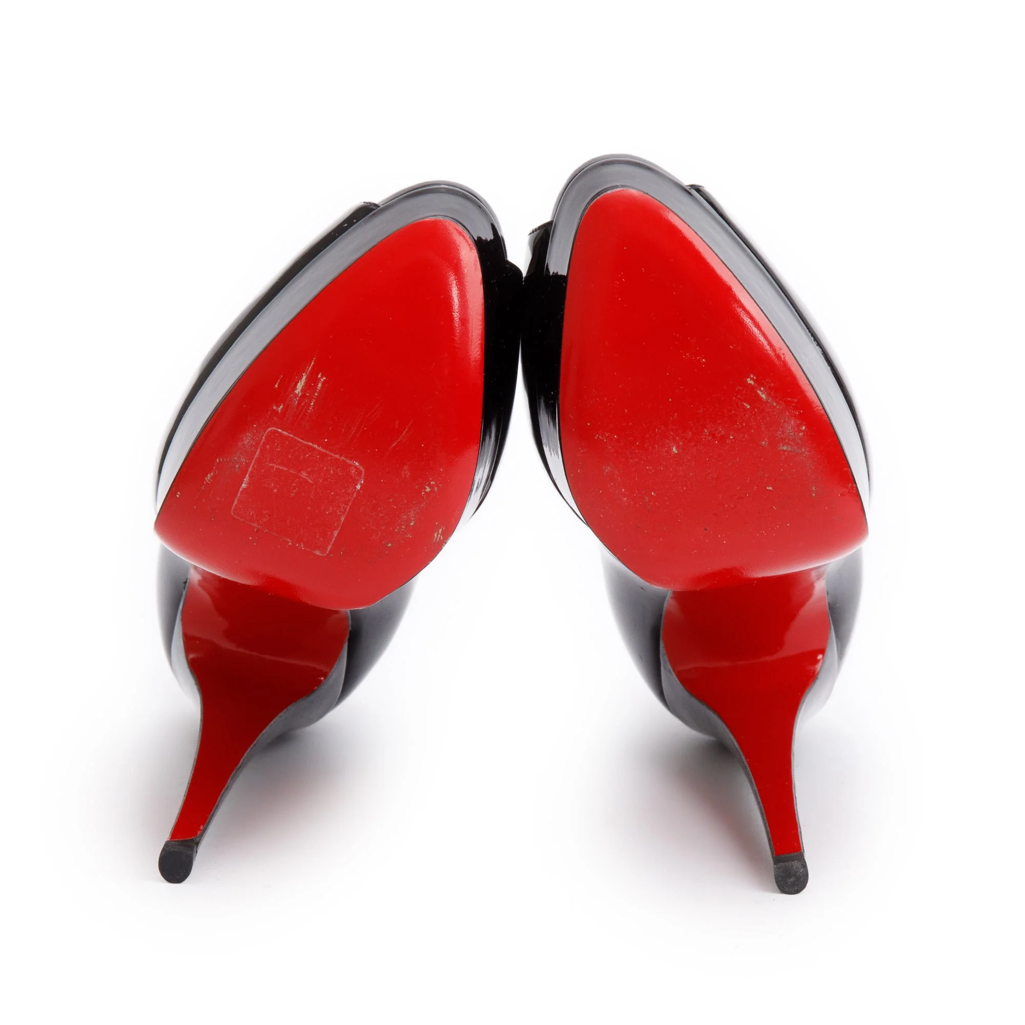 Christian Louboutin Black Patent Leather Pigalle Follies 100 Pumps, Size 37.5 w/ Box - Image 7